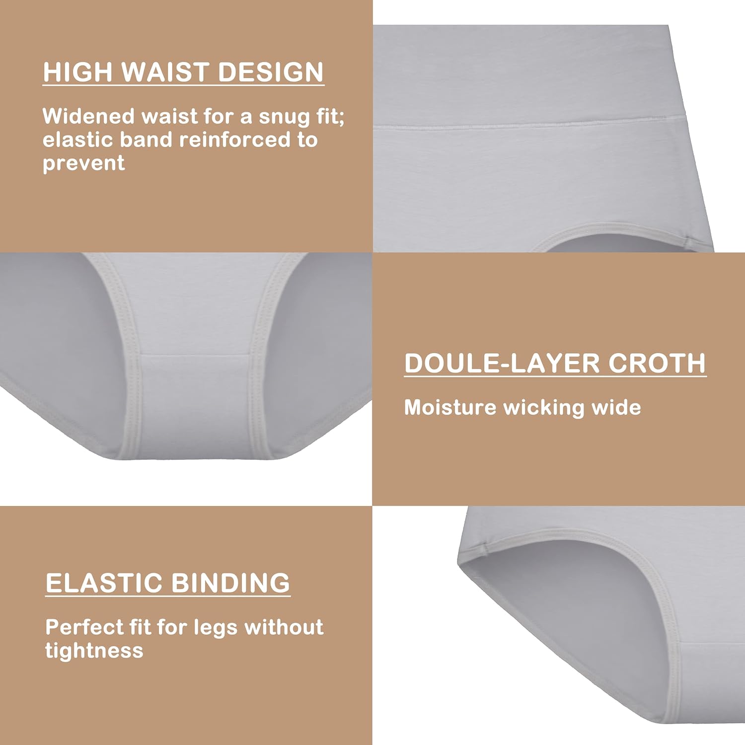 SERISIMPLE Viscose Bamboo Women Luxury Underwear Silky Comfy Ultra Soft Briefs Stretch High&Mid Waist Panties 4 pack - Image 4