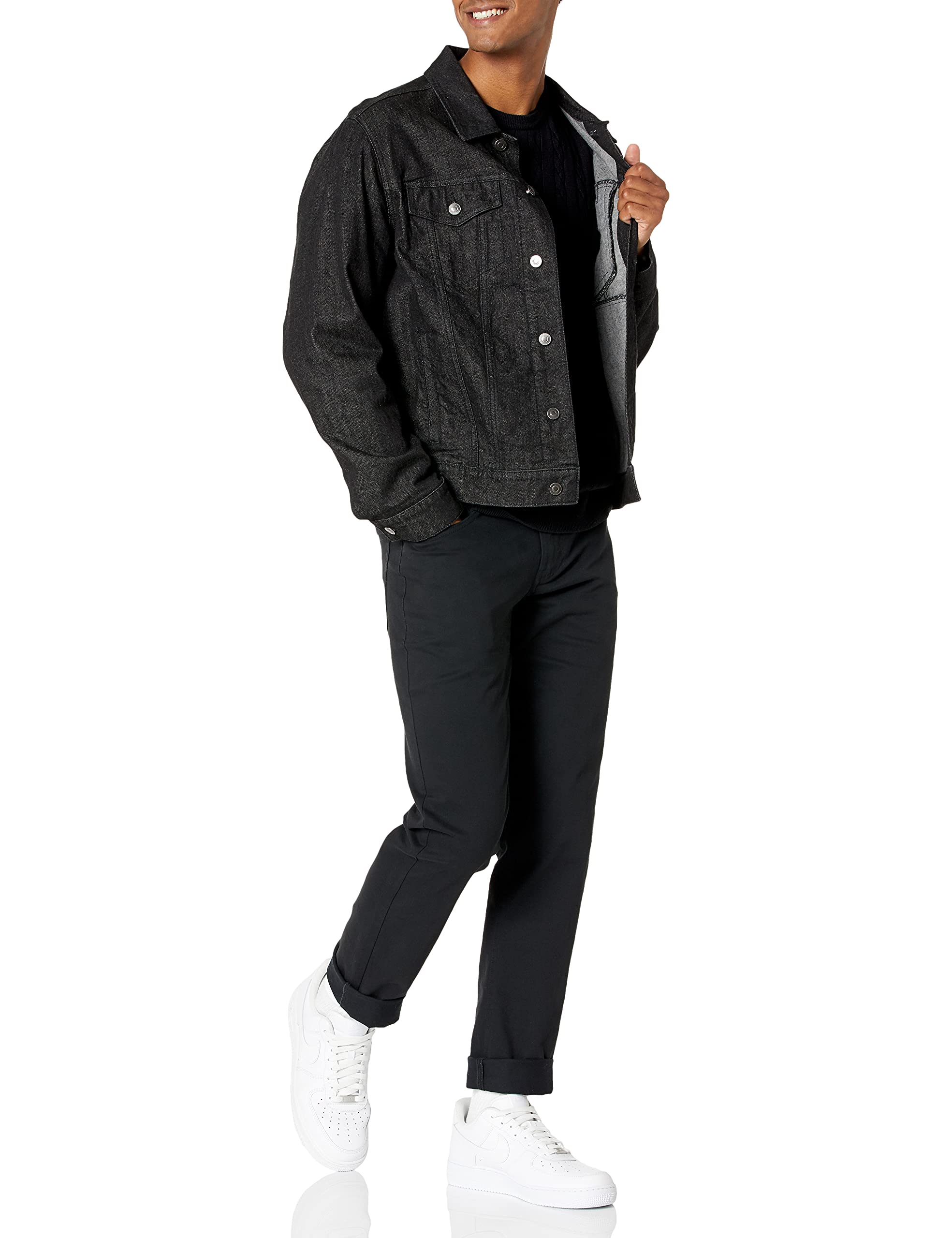Amazon Essentials Maglione a Girocollo in Cotone a Coste Uomo