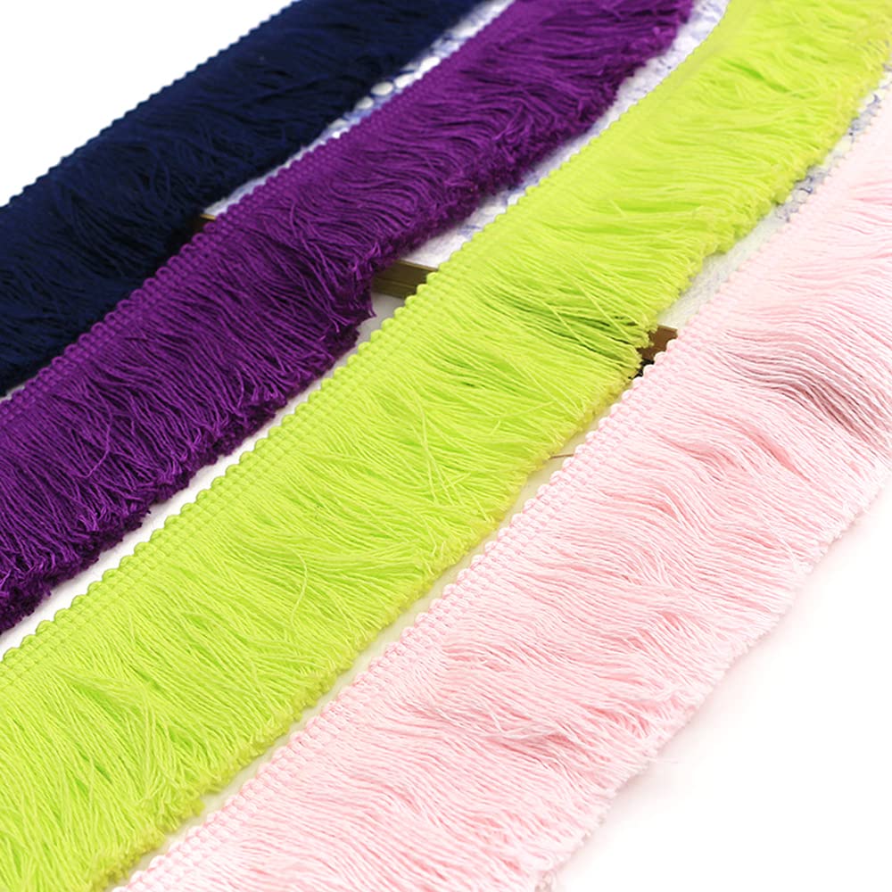 1 metro, 2,5 cm, nappa, bordo con frange, nastro decorativo, bordo decorativo per vestiti, costumi, cucito, tende, tovaglie, runner da tavolo, decorazione, viola