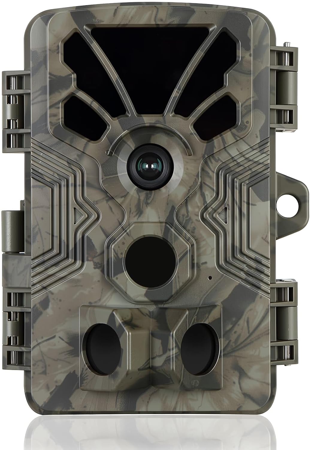 Trail Camera with 0.1s Trigger Speed,48MP 1296P Security Camera, Night Vision Motion Activated Game Cam, IP66 Waterproof, 120°Wide-Angle for Deer Scouting,Wildlife Hunting (Gray)