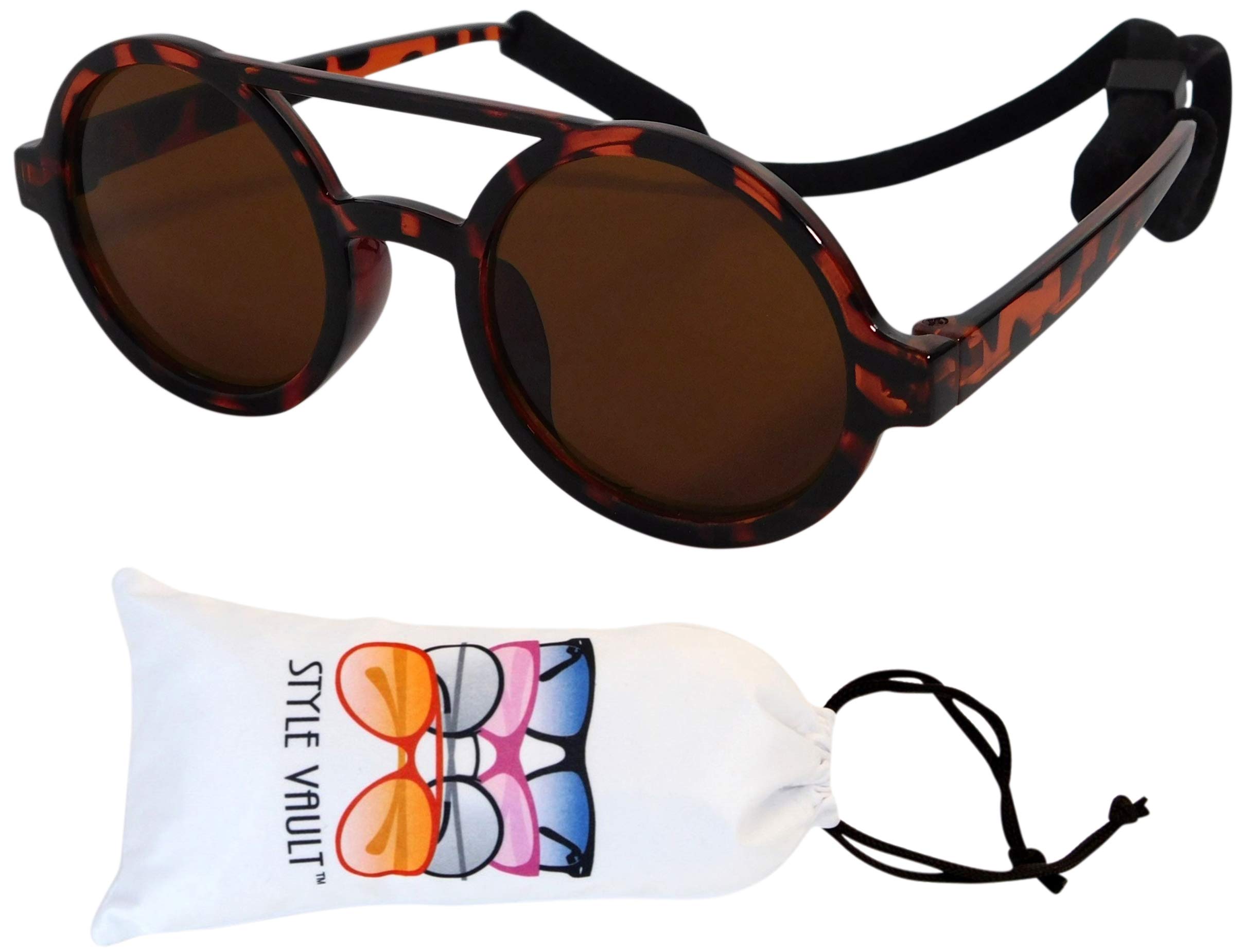 Style Vault KD26 Baby Infant Toddler Age 0-24 Months Double Bridge Round Sunglasses