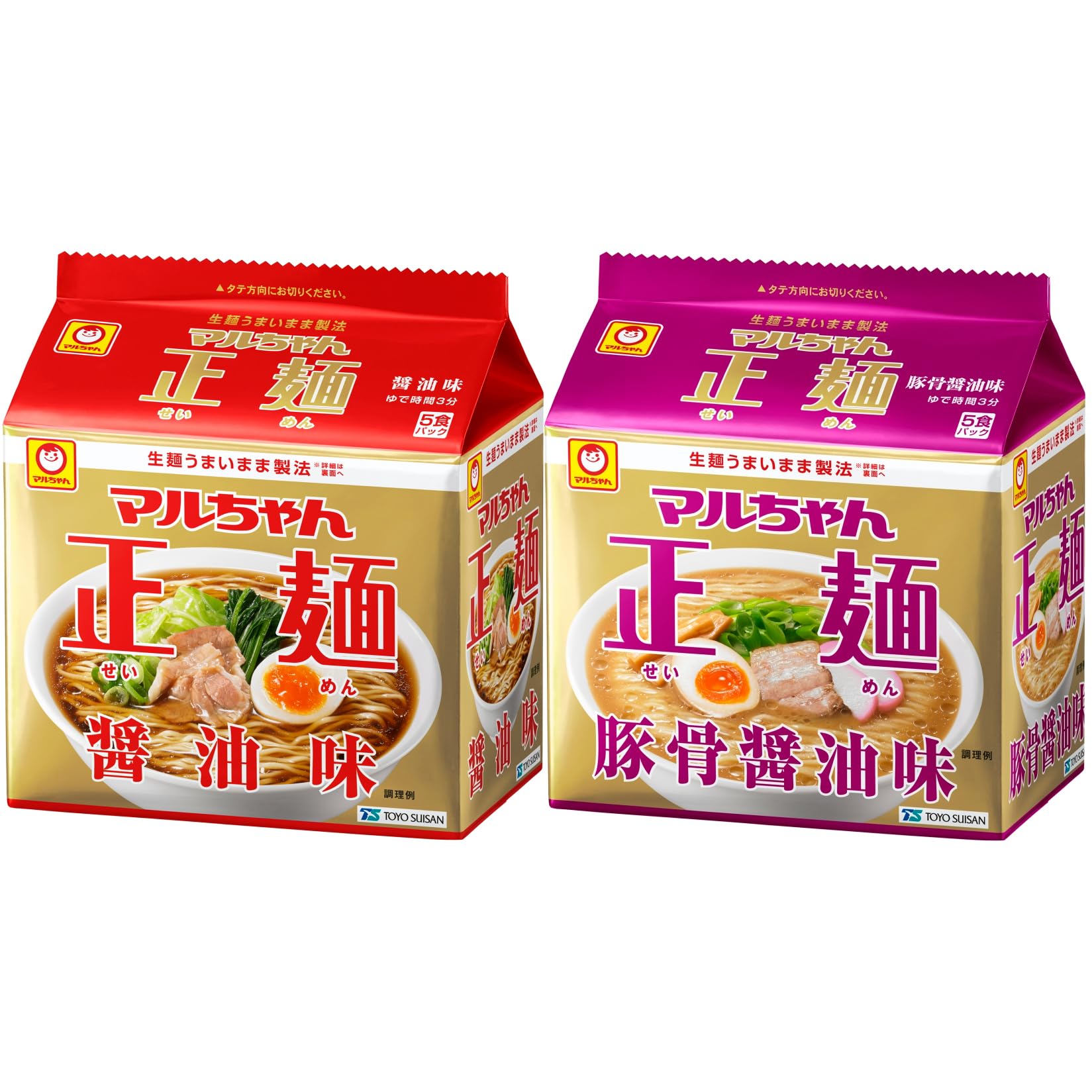 Amazon.co.jp: マルちゃん正麺 醤油豚骨醤油アソート (各1袋 5食入り×2