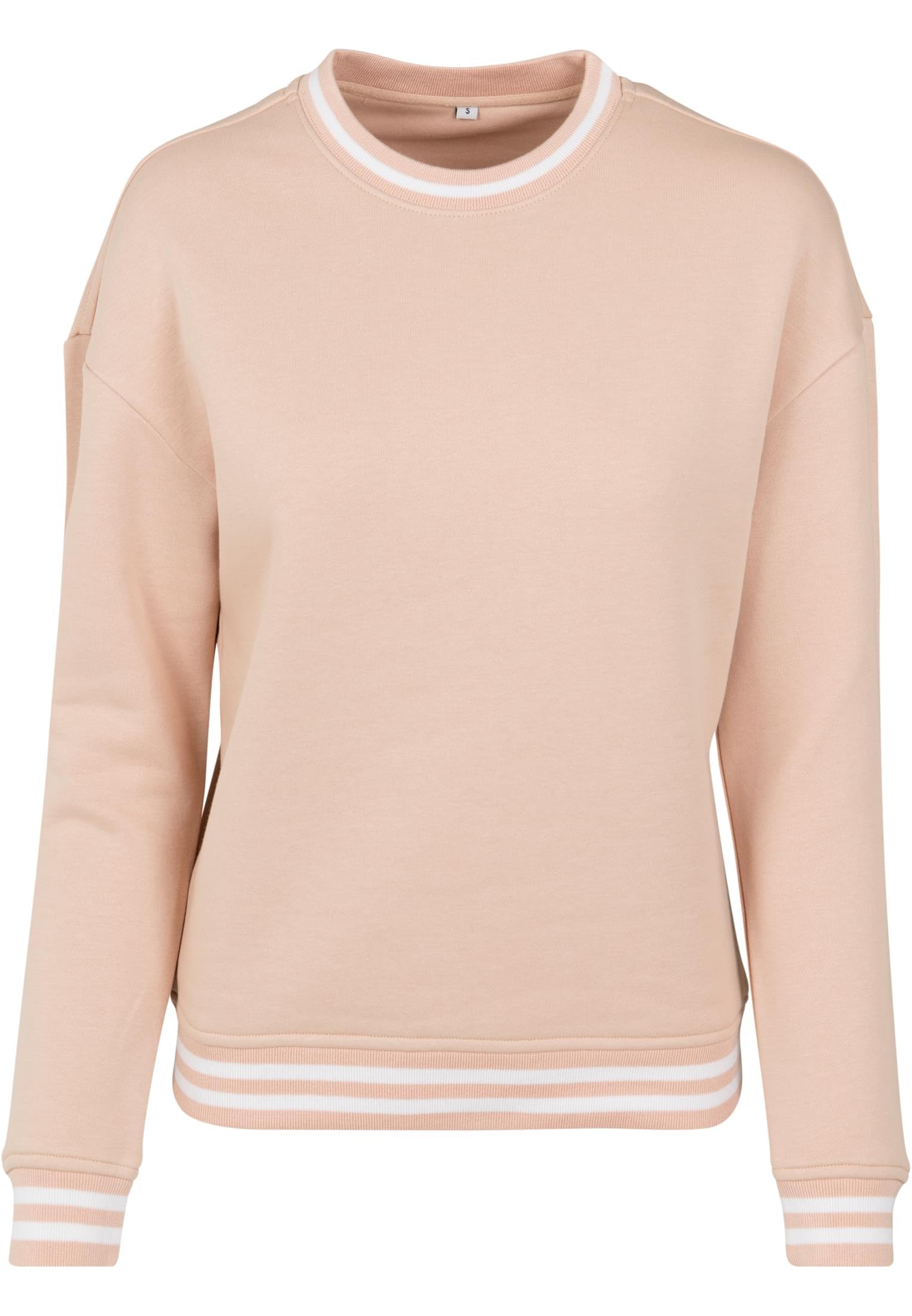 Build your Brand Women's Pullover Sweater, Light rose/white, XXL