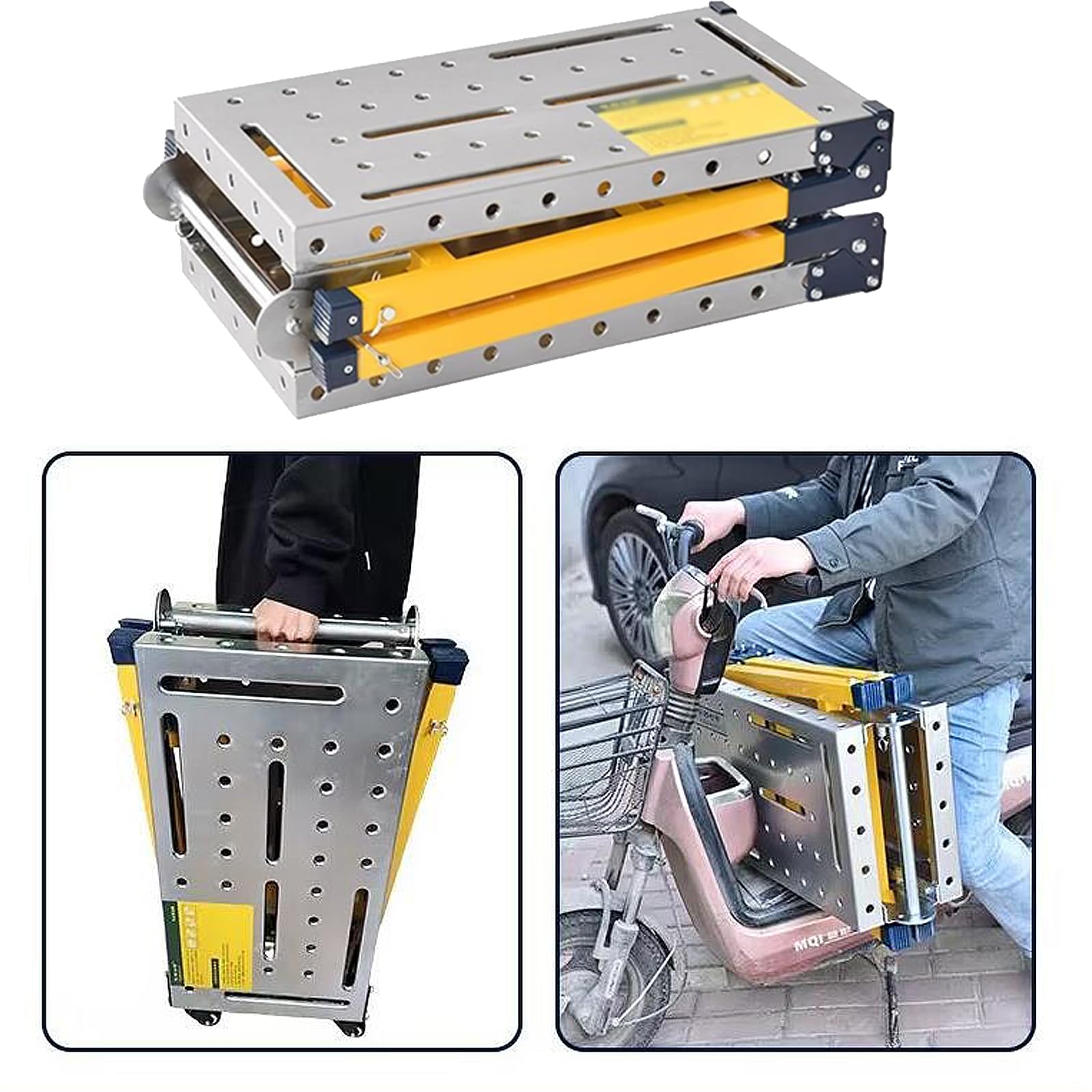 140cm Plataforma de Trabajo Portátil Multifuncional, plataforma de trabajo plegable, Plataforma de Trabajo Ajustable, Andamio de Aluminio Resistente