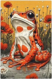 Decorative Light Switch Cover Plate Big Orange Frog Red Floral Wildflower 1 Gang No Device Single Blank Outlet Covers Wall Plate Cover Switchplate Electrical Faceplate