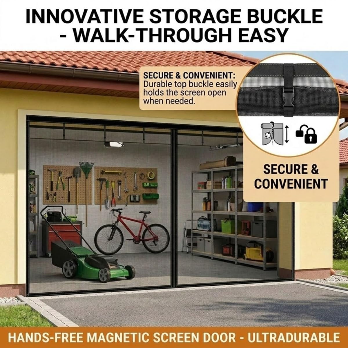Rideau Moustiquaire Magnétique pour Garage, sans Perçage | Moustiquaire Aimantée Porte Fenêtre en Fibre de Verre, Moustiquaire Chat avec Fermeture Automatique(Blanc,488x274cm)