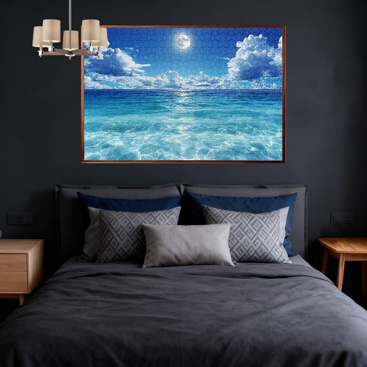 Puzzle oceaniczne dla dorosłych, 1500 elementów, dla dorosłych, chmura, 87 x 57 cm, klasyczne gry edukacyjne, dekompresja, wymagająca gra dla rodzin, piękna dekoracja domu, prezenty dla mężczyzn
