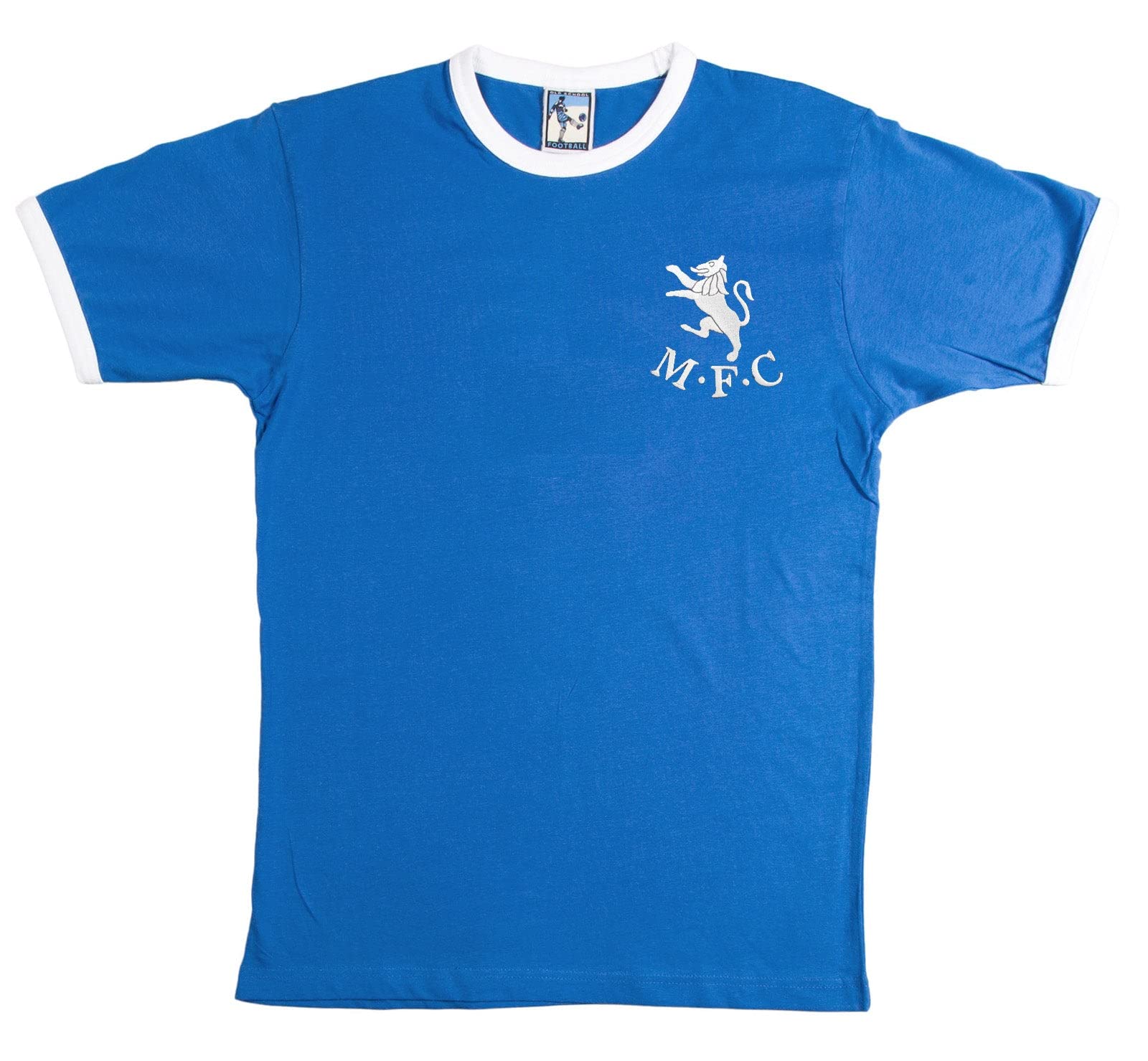 Millwall 1940s Retro Football T Shirt Embroidered Logo Royal