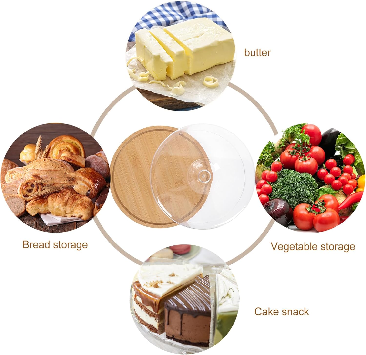 Abaodam Cheese Keeper with Lid 28x28x9.1cm Small Snack Serving Tray Butter Keeper Container for Fridge Home Kitchen Storage