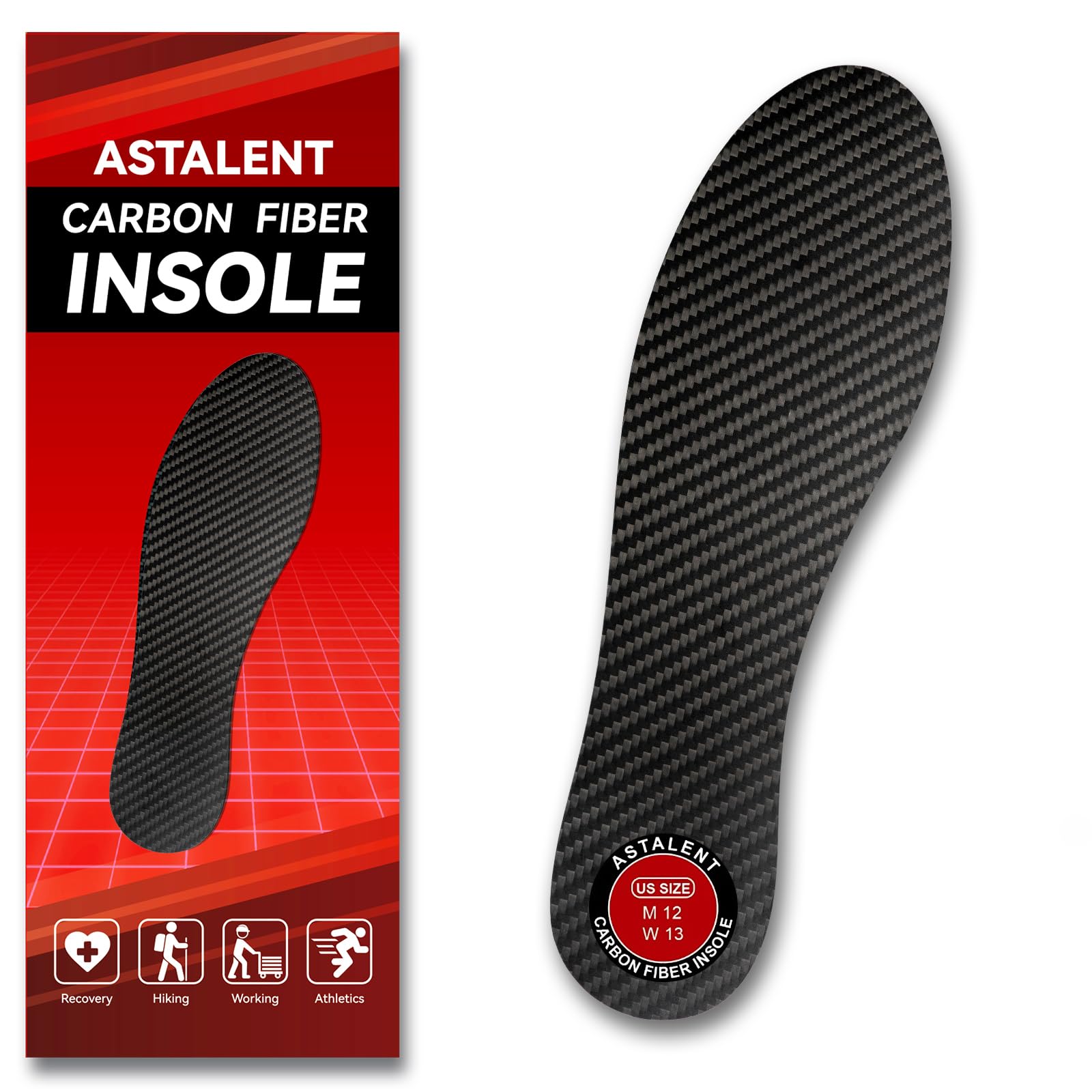 Photo 1 of ASTALENT Carbon Fiber Insole - Rigid Thin Foot Plate