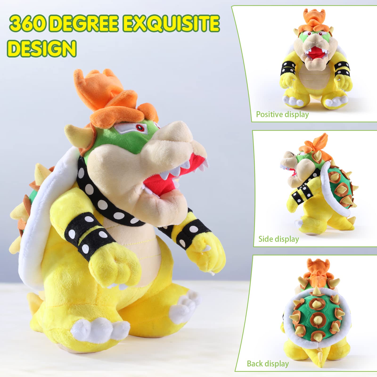 EQUASIS Bowser Plush, Bowser Toys, Super Mario Plush, All Star
