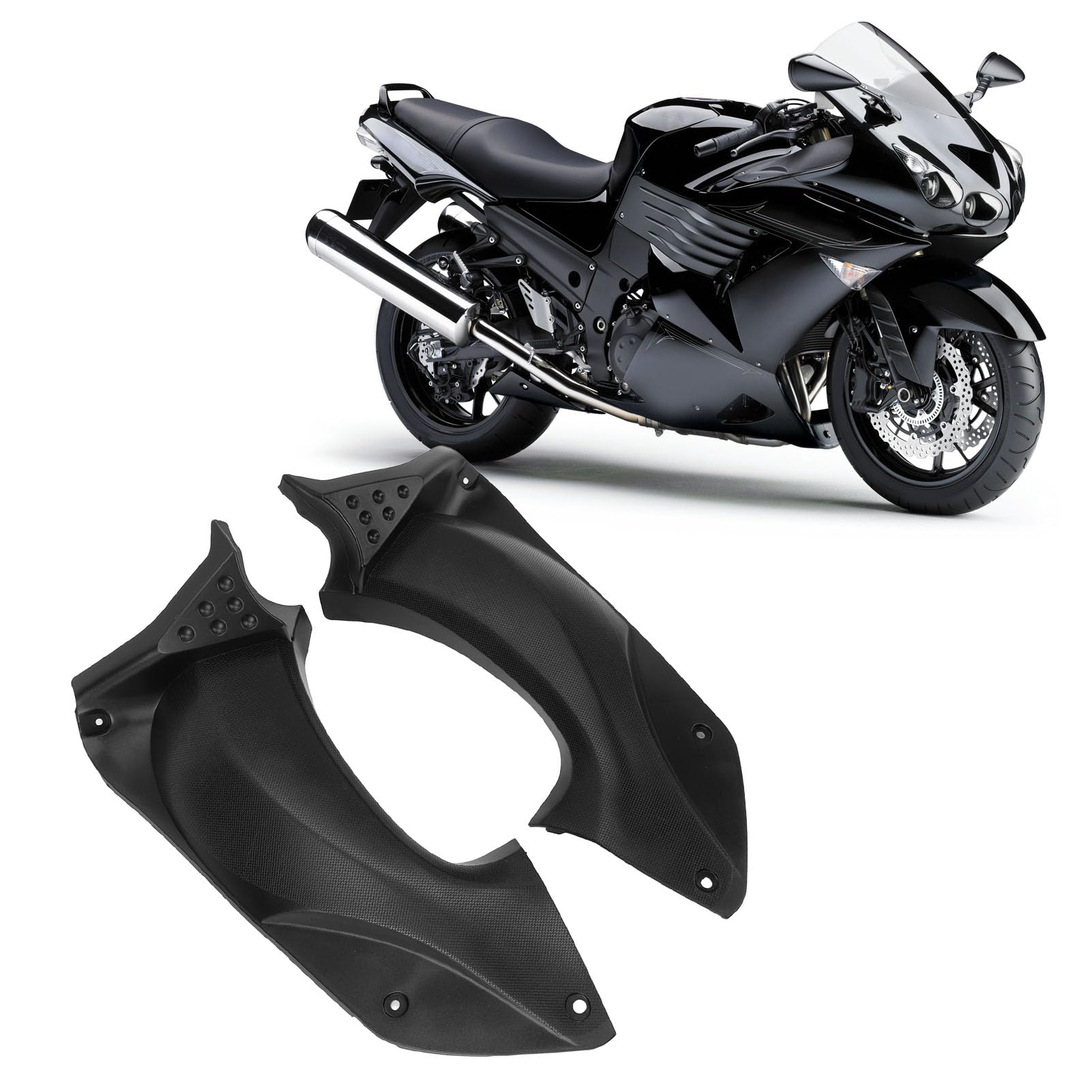 Generic Osłona Bocznego Kanału Powietrznego Odporne na Uderzenia Wypełnienie Osłona Kanału Wlotu Powietrza Owiewka do ZZR 1400 ZX-14R 2006-2011 Funkcja Ochronna dla Motocyklistów