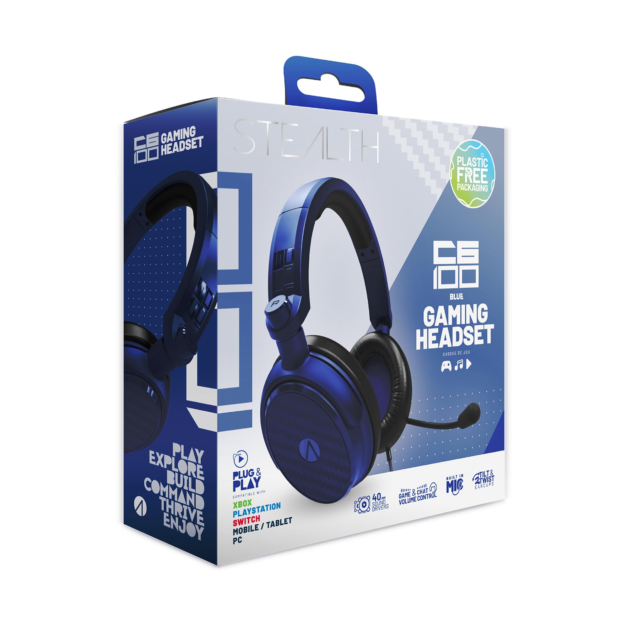 STEALTH C6-100 Gaming Headset for PC - Blue, Compatible with Current Gen Consoles, with Flexible Mic, 3.5mm Jack, 1.5m Cable, Lightweight, Comfortable and Durable-image-35