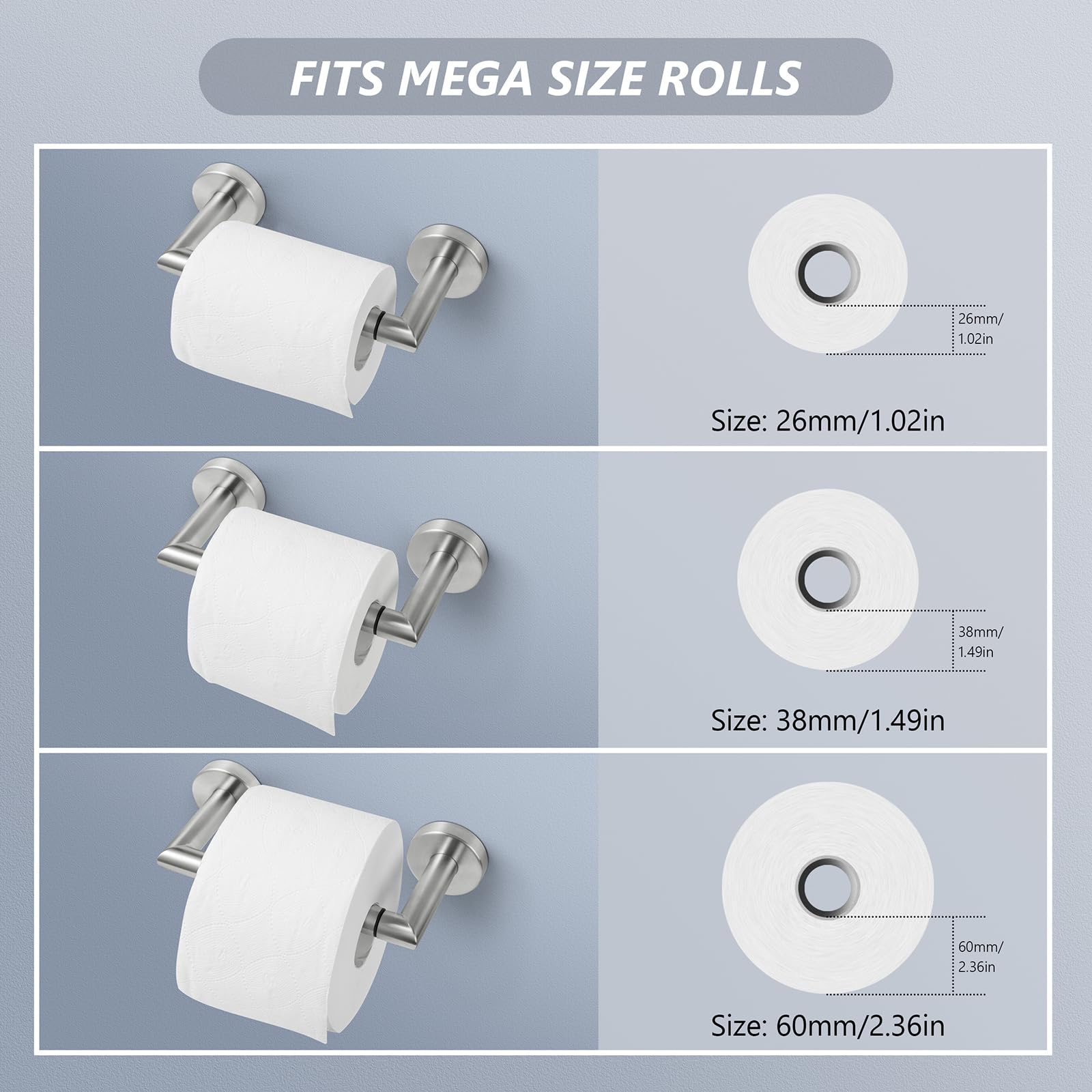Portarrollos de papel higiénico giratorio de níquel cepillado, soporte de papel higiénico cepillado de acero inoxidable moderno soporte de papel higiénico para baño, soporte para rollo de papel 6