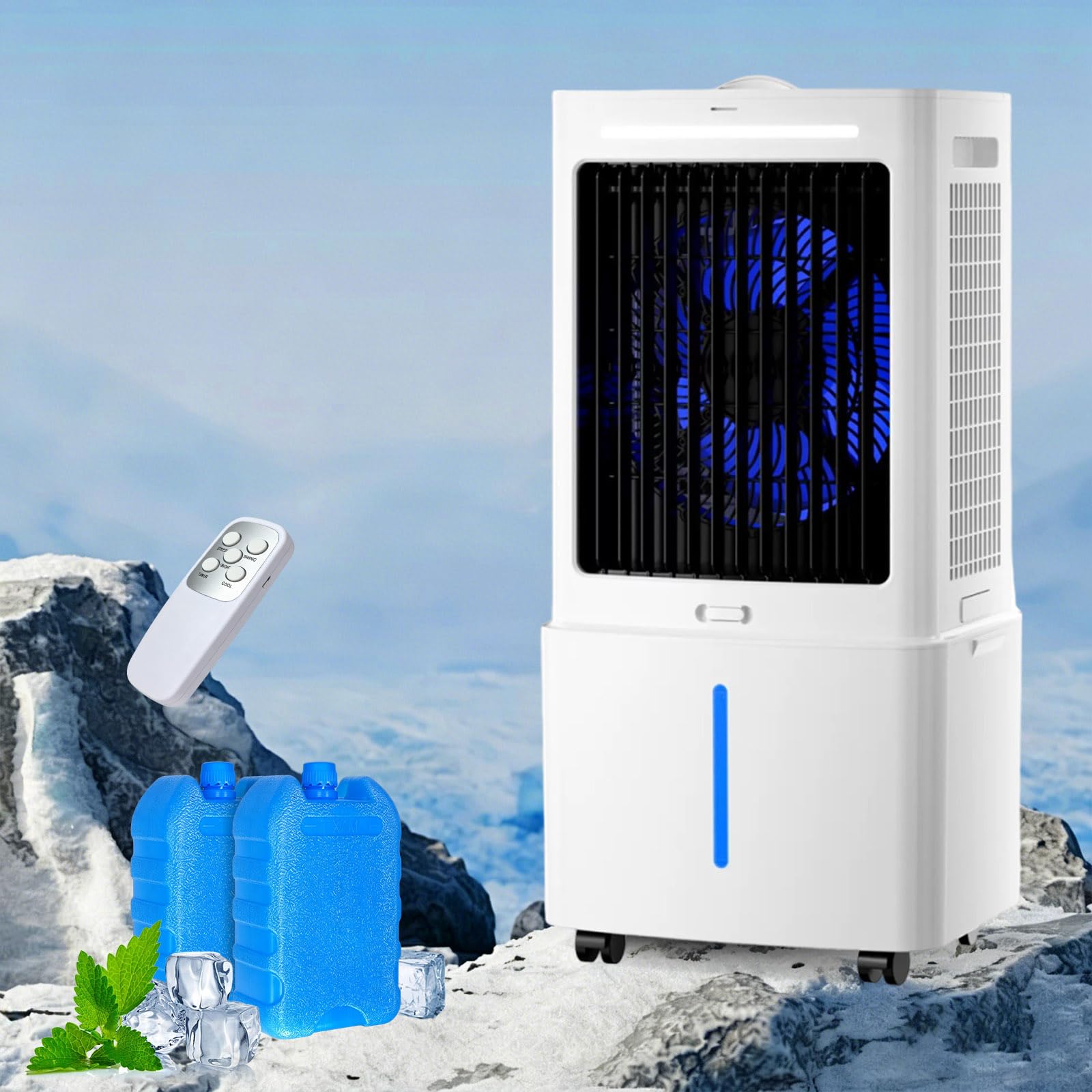 Humidificador evaporativo contra el calor sin instalación y con depósito de 25L 8