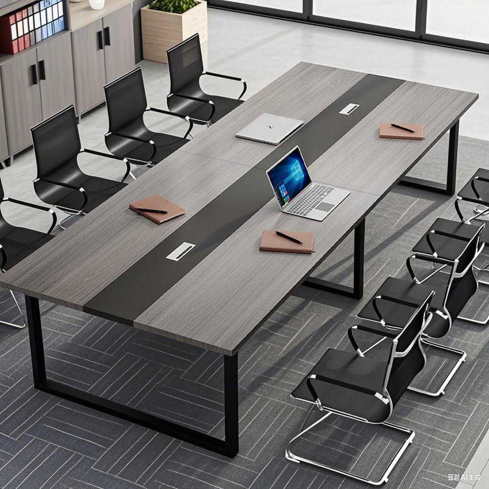 Mesa de conferencias Rectangular Grande para ejecutivos, Escritorio de reuniones de 120x60x74 cm con Estructura metálica para colaboración y reuniones Profesionales.