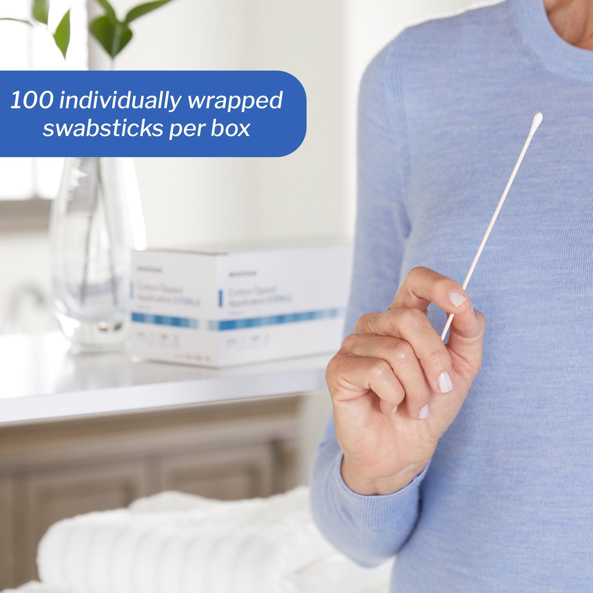 McKesson Cotton Tipped Applicator, Long Sterile Medical Swabs, 6 in, 100 ct — Amazon image 3