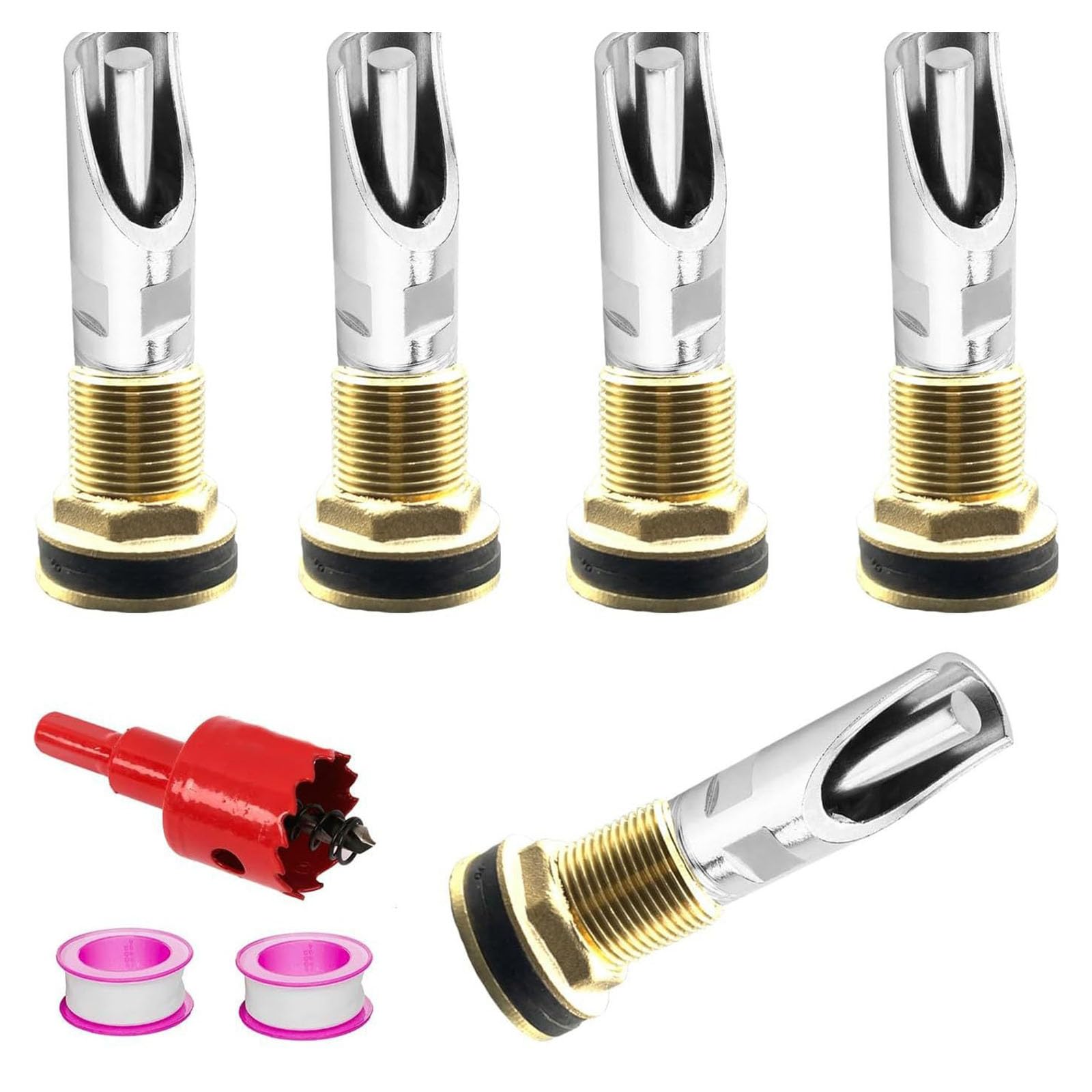 Practical Nipple Waterer Set 5Pcs Stainless Steel Drinker Feeder Accessory for Pigs and Goats Connectors Included Leak Proof Pigs Waterer