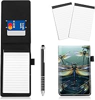 Vista 17 de Juego de 4 soportes para bloc de notas de tamaño de bolsillo, de piel sintética, mini bloc de notas con 2 bloc de notas pequeños y lápiz capacitivo