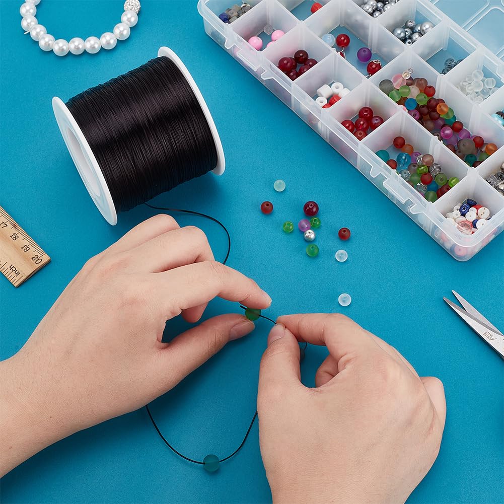 PH PandaHall 7 Colours 0.8 Mm Flat Elastic Crystal Cord 357 M Green