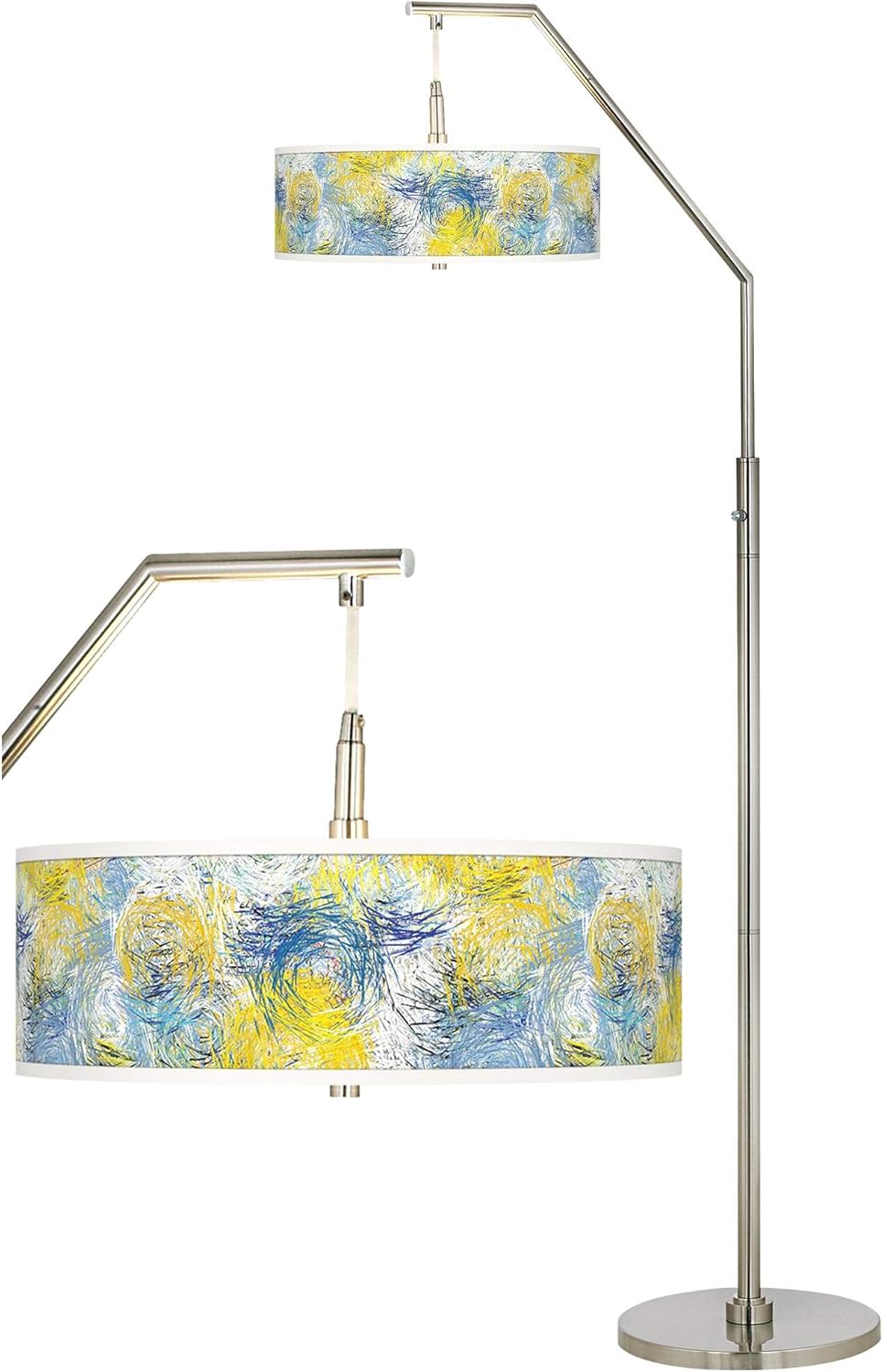 71 1/2" Starry Dawn Pattern Giclee Print Shade Arc Floor Lamp