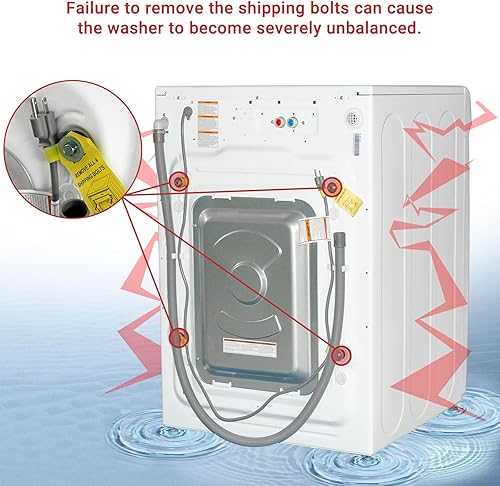 Miniatura 4 de SMETA Lavadora de carga frontal con lavadora frontal grande de vapor, lavadora inteligente de más de 12 ciclos de lavado, lavadora de 120 V que