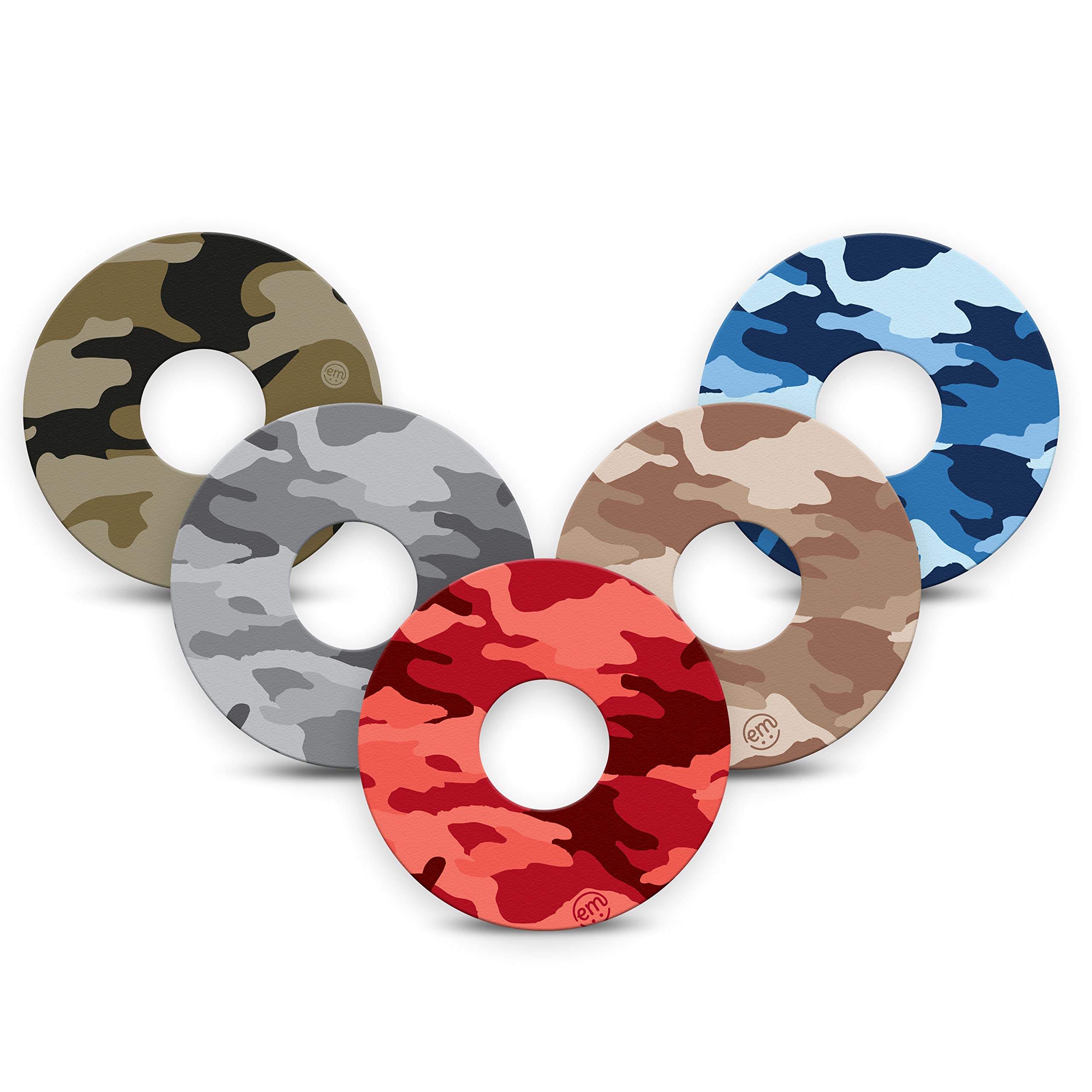 ExpressionMed - Adhesive Patches for Libre 3 & Libre 3 Plus (Pack of 5) - Made in The USA, Waterproof, Non-Fraying, Pre-Cut CGM Sensor Tapes (Camo Variety Pack)