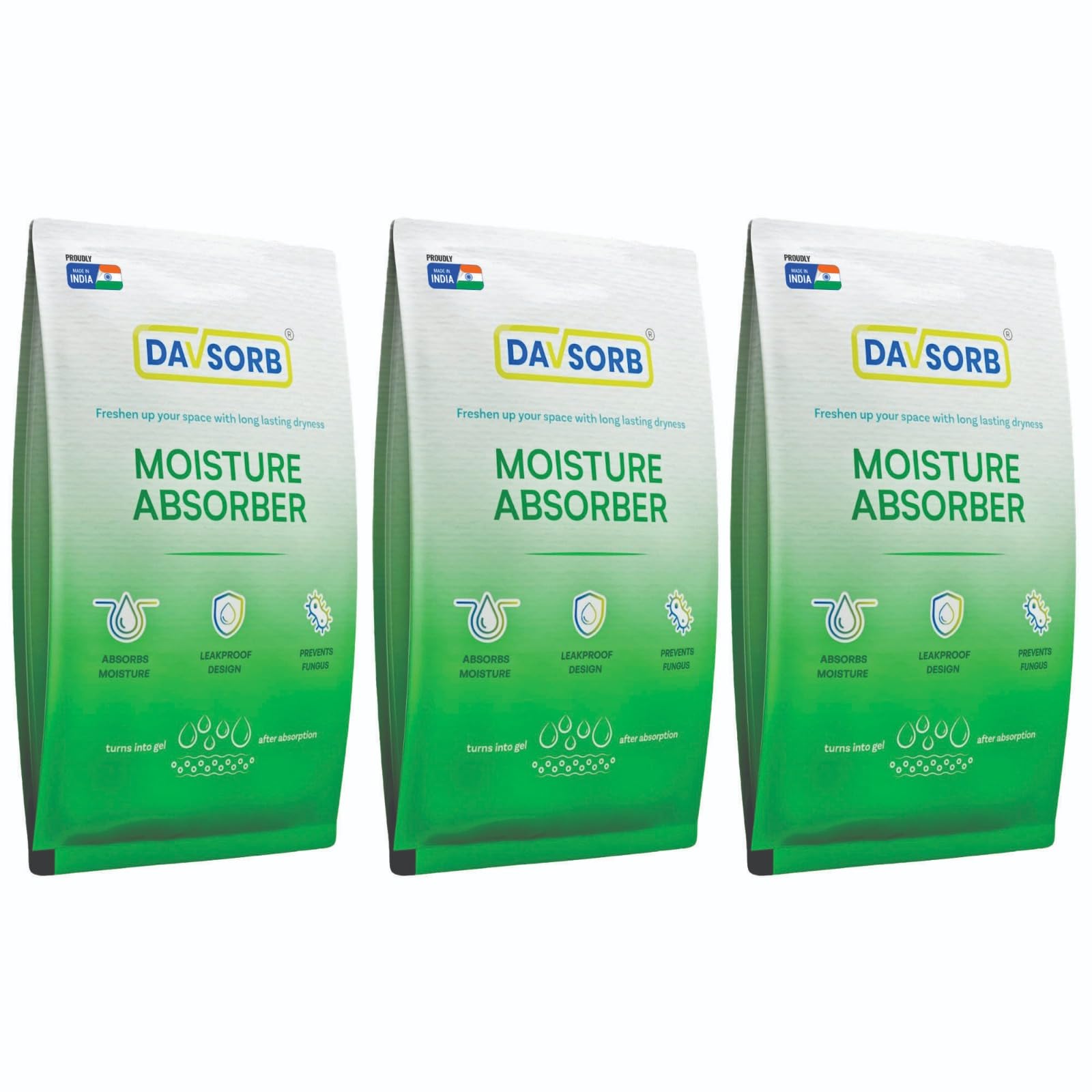 Davsorb Moisture Absorber Mix Combo Pack to Prevent Fungus & Dampness | Mix combo of Small, Medium & Large - 5gm x 40 sachets + 50gm x 5 sachets + 100gm x 3 Sachets-picture-21