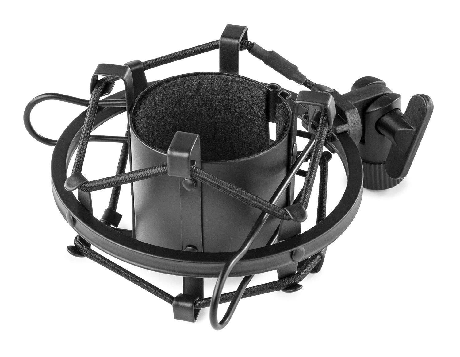 Vonyx CMS400B Set microfono Condensador de Estudio, Soporte de Mesa articulado, Anti-Pop, Paravientos y Cable. microfono Streaming, Podcast, Gaming, Youtube, microfono para pc, Color Negro y Dorado