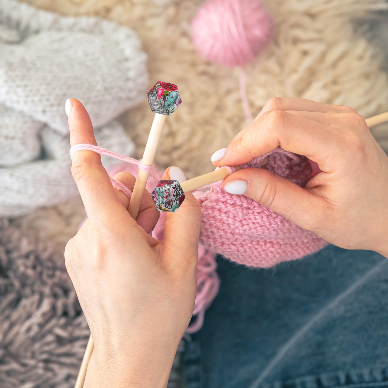 12 Stuks Breinaaldstoppers, Kleurrijk Schattig Bloem Blad Breinaalden Puntbeschermers Siliconen Naalddoppen voor Breitips Stekenstoppers voor Haken Breien Doe-Het-Zelf Accessoires