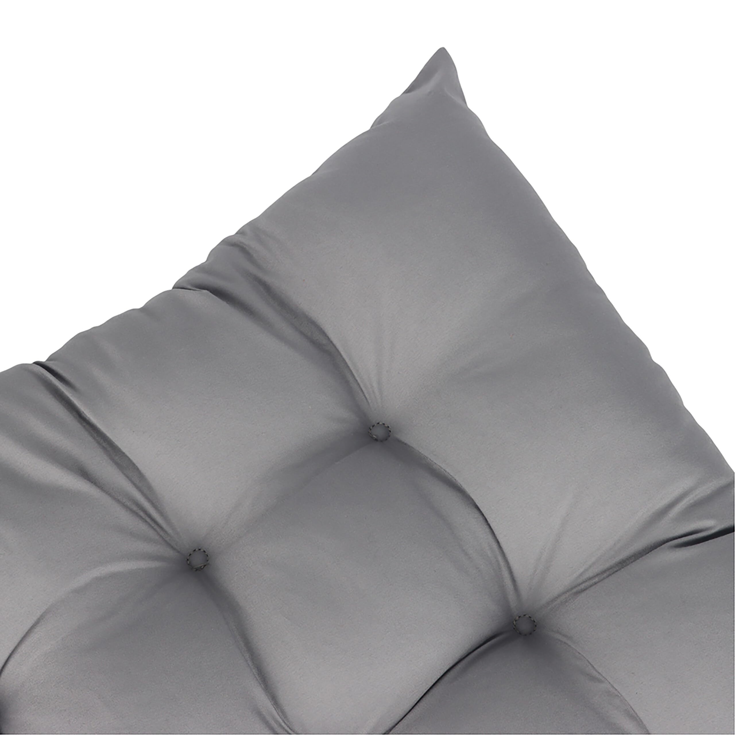 Relaxdays Cuscini per sedie, set 4, 40x40 cm, trapuntati con laccetti, interno/esterno, poliestere, grigio