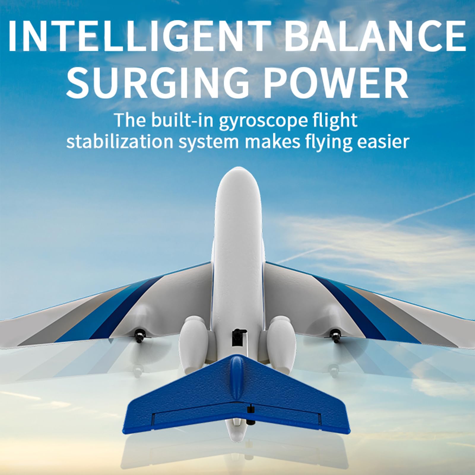 Dilwe RC Segelflugzeug, mit Gyroskop für stabile Flüge, EPP Schaum Flugzeug, 3 Kanäle, 2,4 GHz, for Anfänger, Erwachsene, Indoor Parkflug und Lerntraining