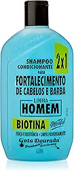 Shampoo Gota Fortalecimento Cabelo e Barba 2X1 Biotina 430Ml, Gota Dourada