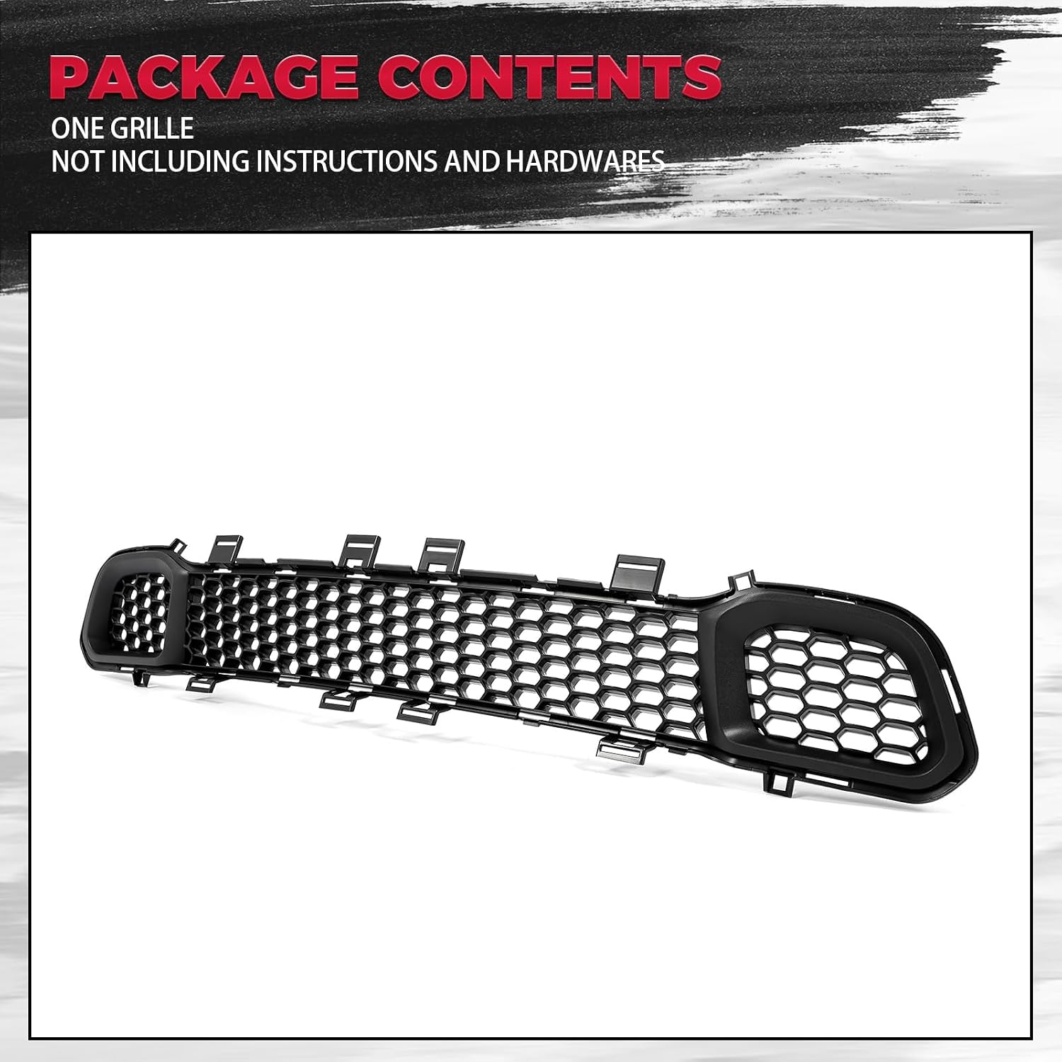 HECASA Front Lower Grill Compatible with 2014-2018 Jeep Cherokee 68203216AA CH1036126 Bumper Grille Assembly ABS Plastic Black