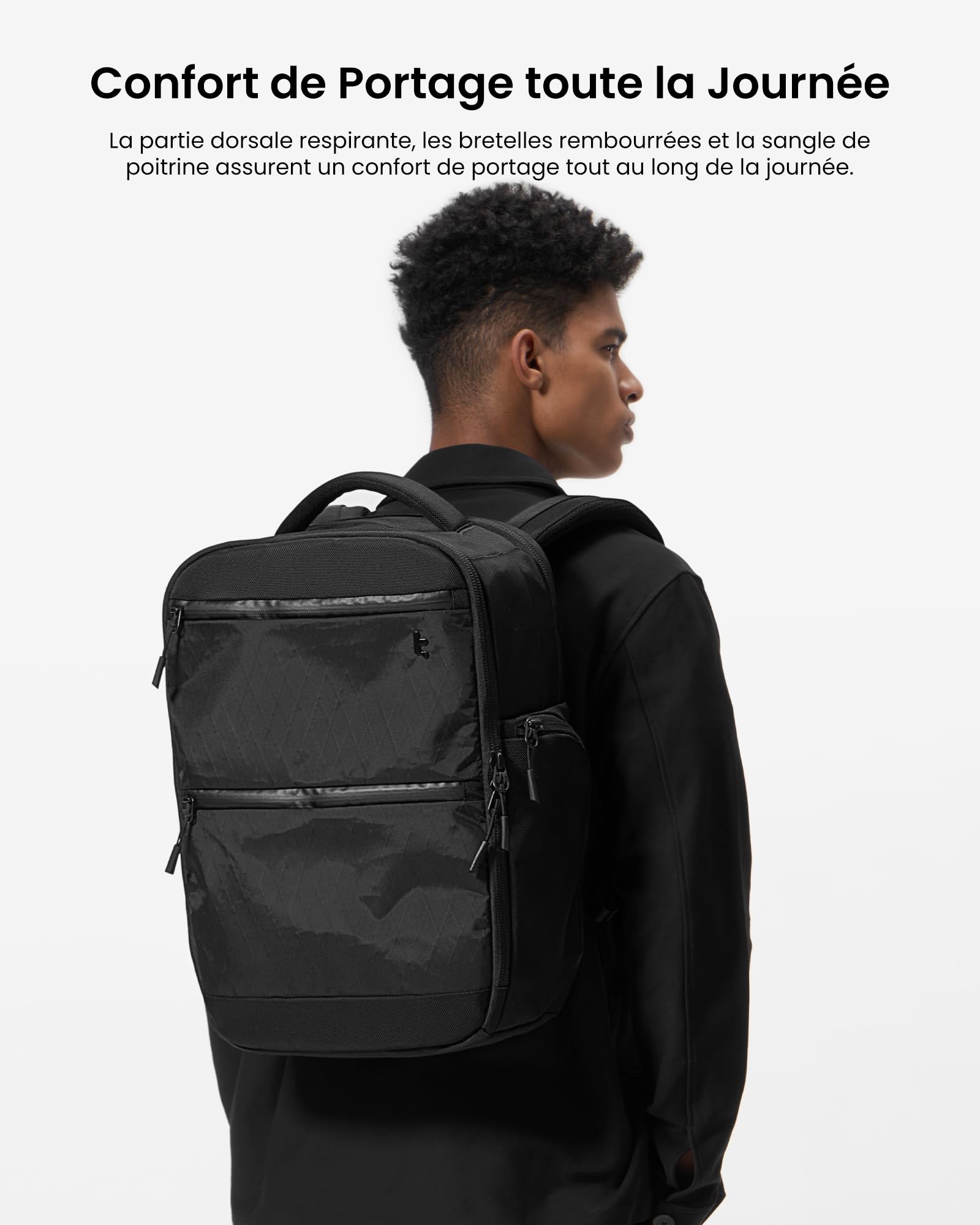 tomtoc X-Pac Sac à Dos 28L pour Ordinateur Portable pour Hommes