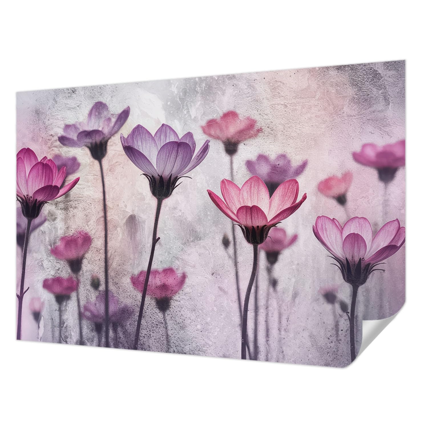 Revêtement mural anti-taches Tulup 152x104 cm papier peint adhésif lavable fleurs pastel