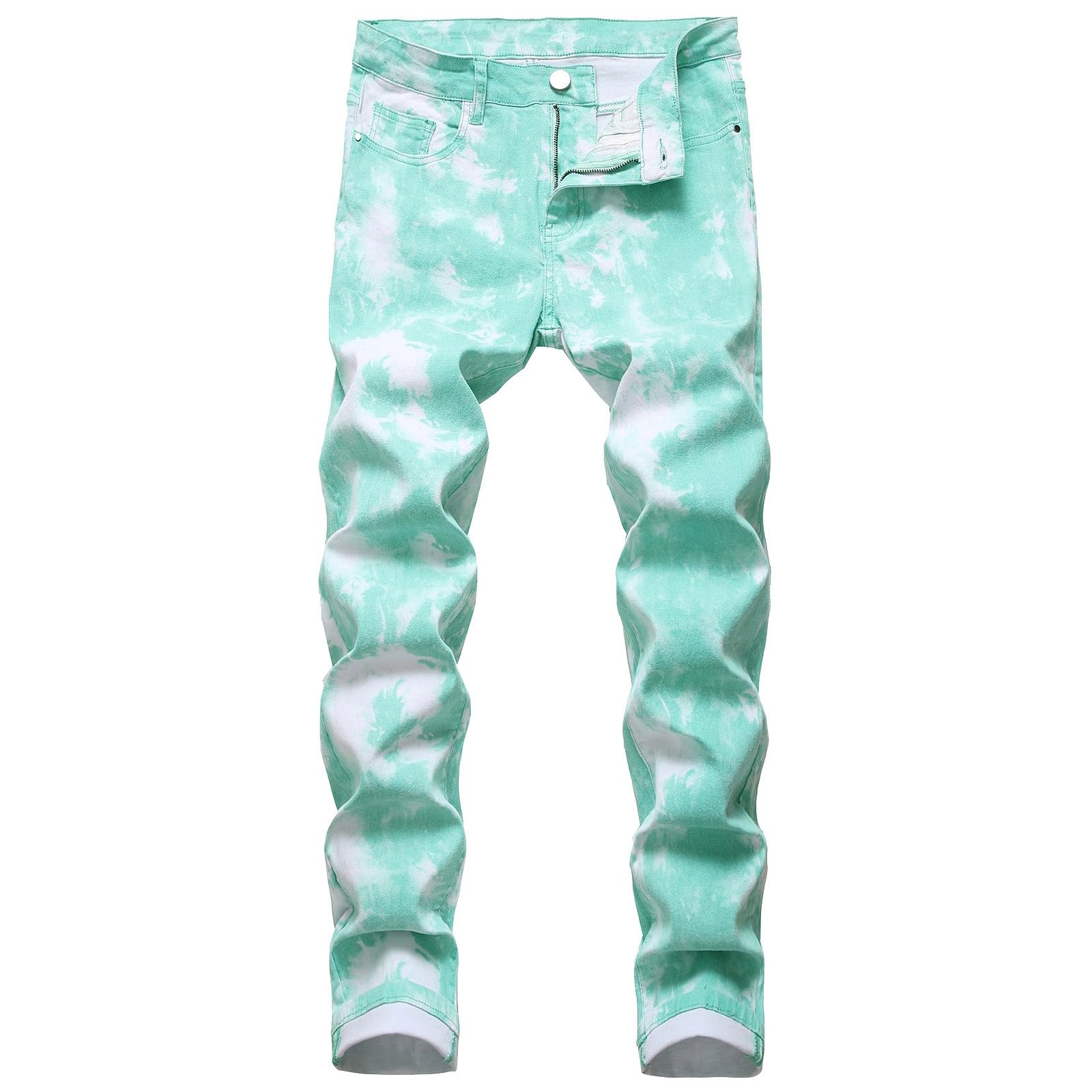 Jeans Uomo Strappati, Pantaloni Jeans Uomo Ricamo Pentagramma Stretch Pantaloni Gamba Slim Pantaloni Uomo Versatili Jeans Neri Strappati Jeans Uomo con Elastico in Vita Stile Hip-Hop Streetwear Y2k