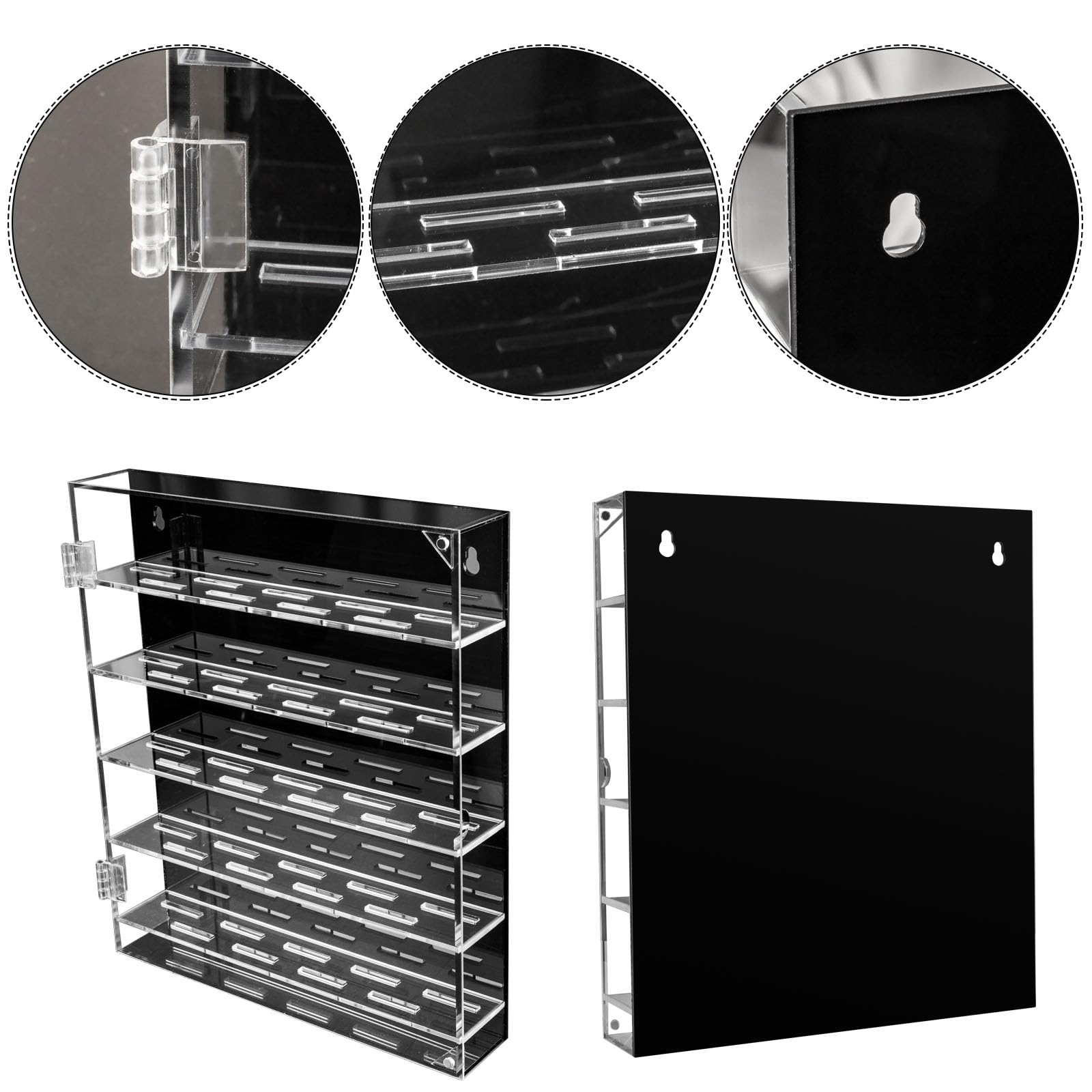 Cokritsm Challenge Coin Display Case, 5 Rows Military Challenge Coin Display Box With Removable Shelves and Magnetic Door - Image 3