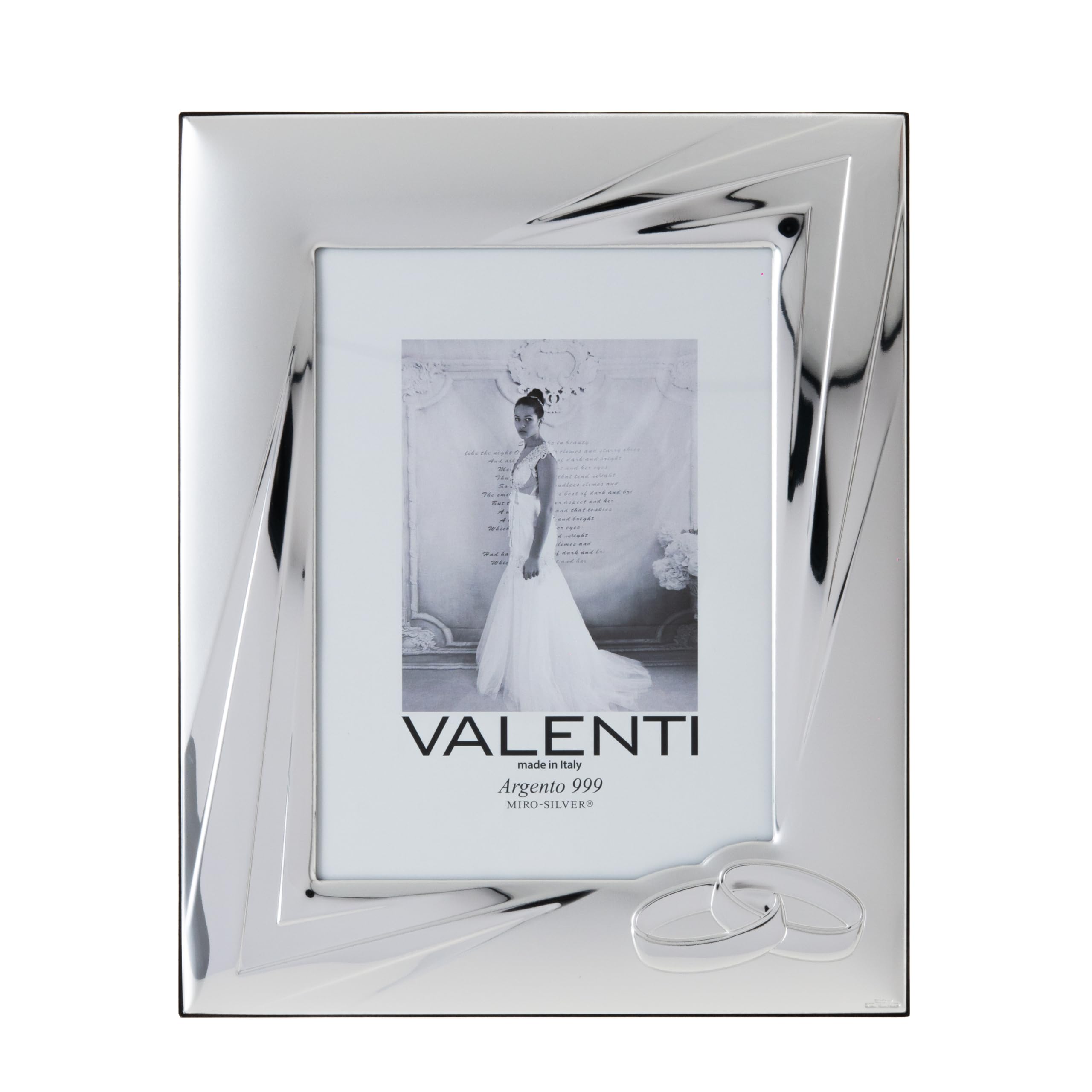 Valenti&Co Silver Photo Frame 13 x 18 cm Ideal as a Wedding Gift or for Mom and Dad.