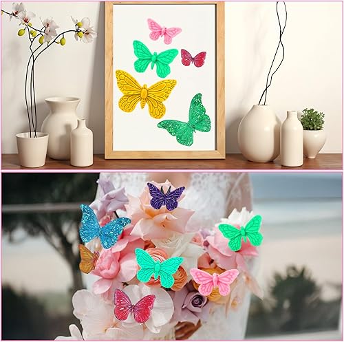 Miniatura 6 de 6 moldes de silicona de mariposa, molde antiadherente para fondant y mariposa, lindos moldes de chocolate para decoración de pasteles, cupcakes,