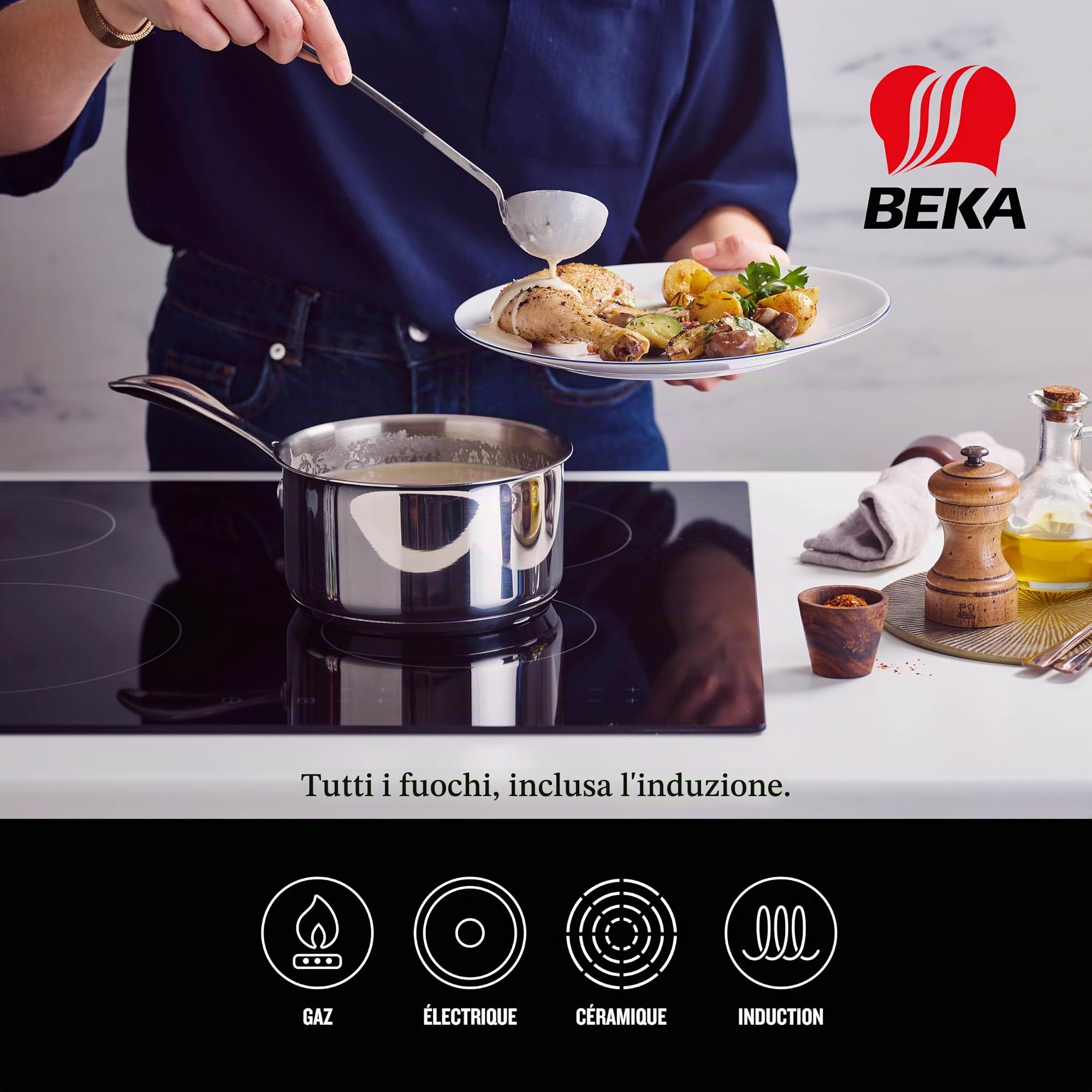 Beka Line 12066204 Chef Casseruola in Acciaio Inox 20 cm, Language_Tag:it_it, Metallico