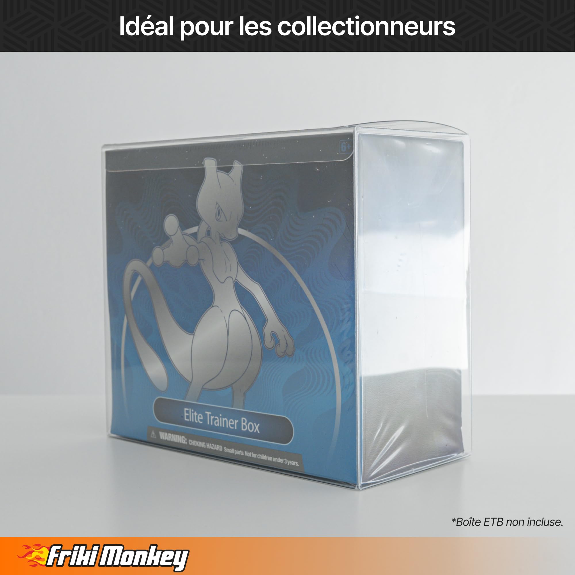 Boîte de protection PET Elite Trainer – Lot de 10 boîtiers rigides transparents 19 × 16,7 × 9 cm – Compatible Pokémon ETB – Résistant, anti-poussière, idéal collection