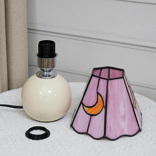 Miniatura 4 de Lámpara de hongo, lámpara de vitral, lámpara de luna Tiffany, lindas lámparas de mesita de noche pequeñas para sala de estar, decoración del hogar,