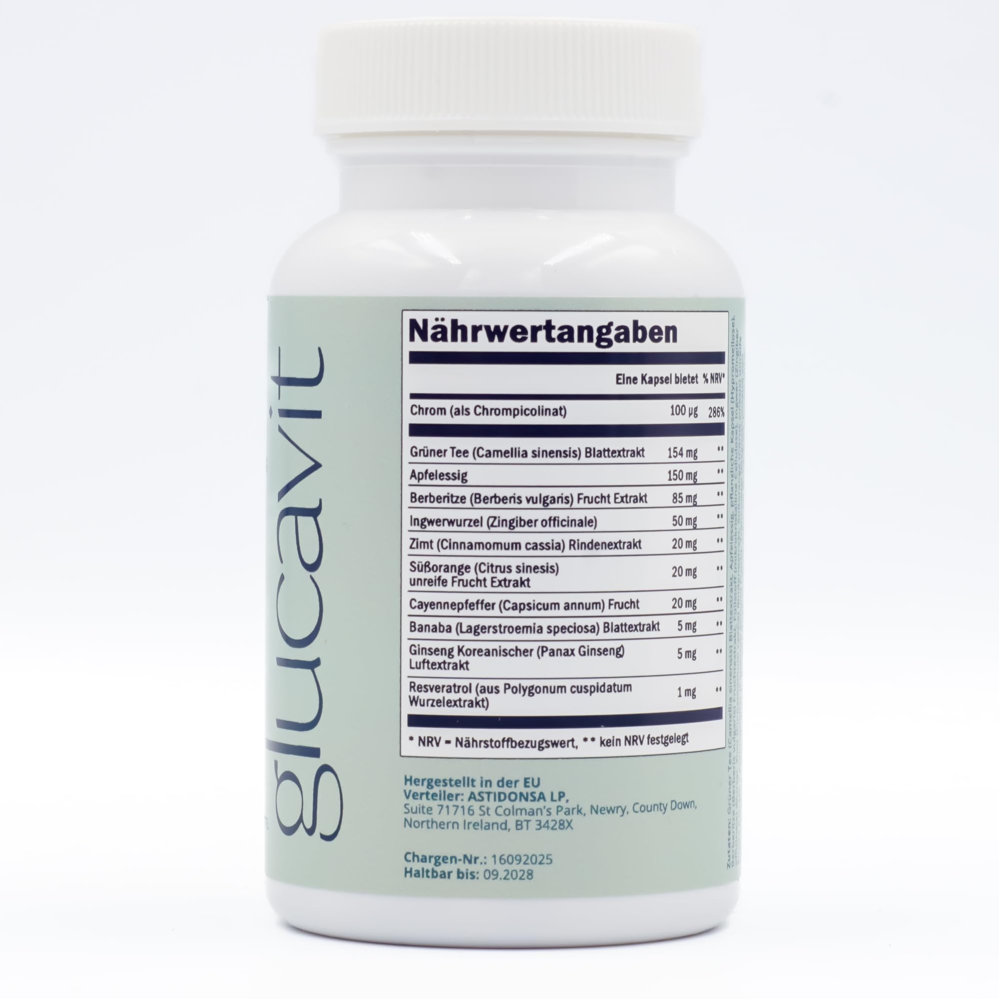 Glucavit – Nahrungsergänzung mit 11 essenziellen Nährstoffen | Vitamine & Mineralstoffe für Energie, Vitalität & Wohlbefinden. 60 Kapseln. (3)