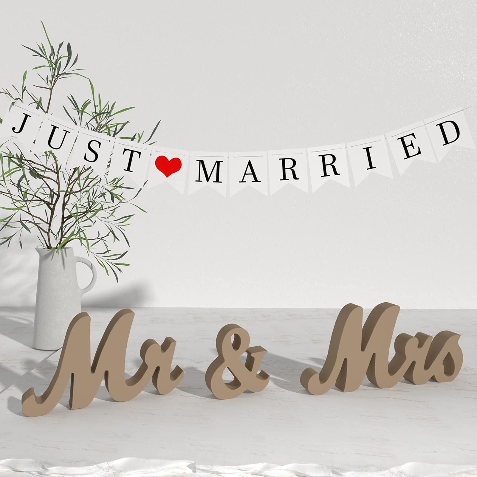 Mr E Mrs VIOPVERY Mr And Mrs Sign \u0026 Just Married, Cartelli Mr \u0026 Mrs Per  Tavolo Di Nozze, Lettere Grandi In Legno Per Tavolo A Cuore, Accessori Per  Foto, Decorazioni Per, image size:1600x1600