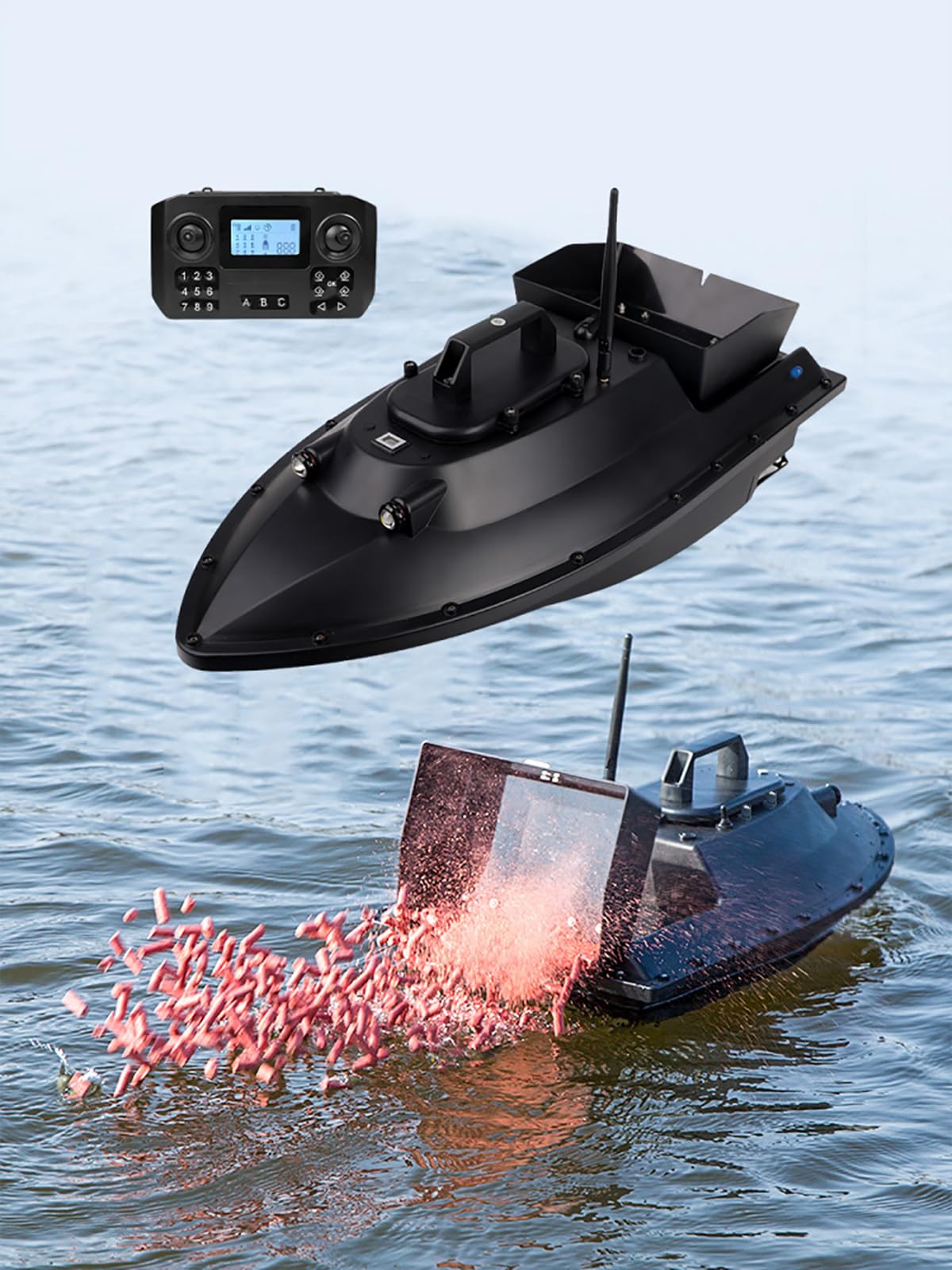 Barco de cebo de pesca con desenganche electromagnético, 3 velocidades ajustables, control remoto de 600 m, ideal para pesca nocturna
