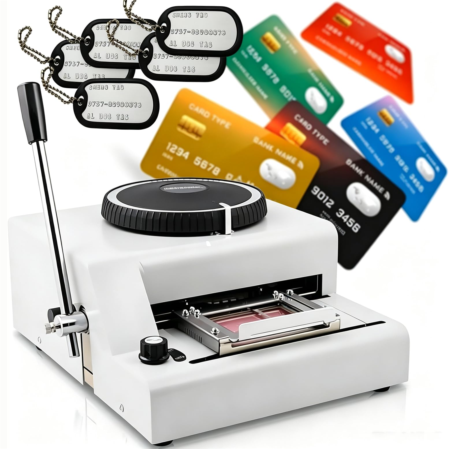 CYMYYDS Manual PVC Card Embosser 72 Characters Convex Embosser Coding Machine Membership Card Embossing Machine for Credit Cards, Metal Sign Making