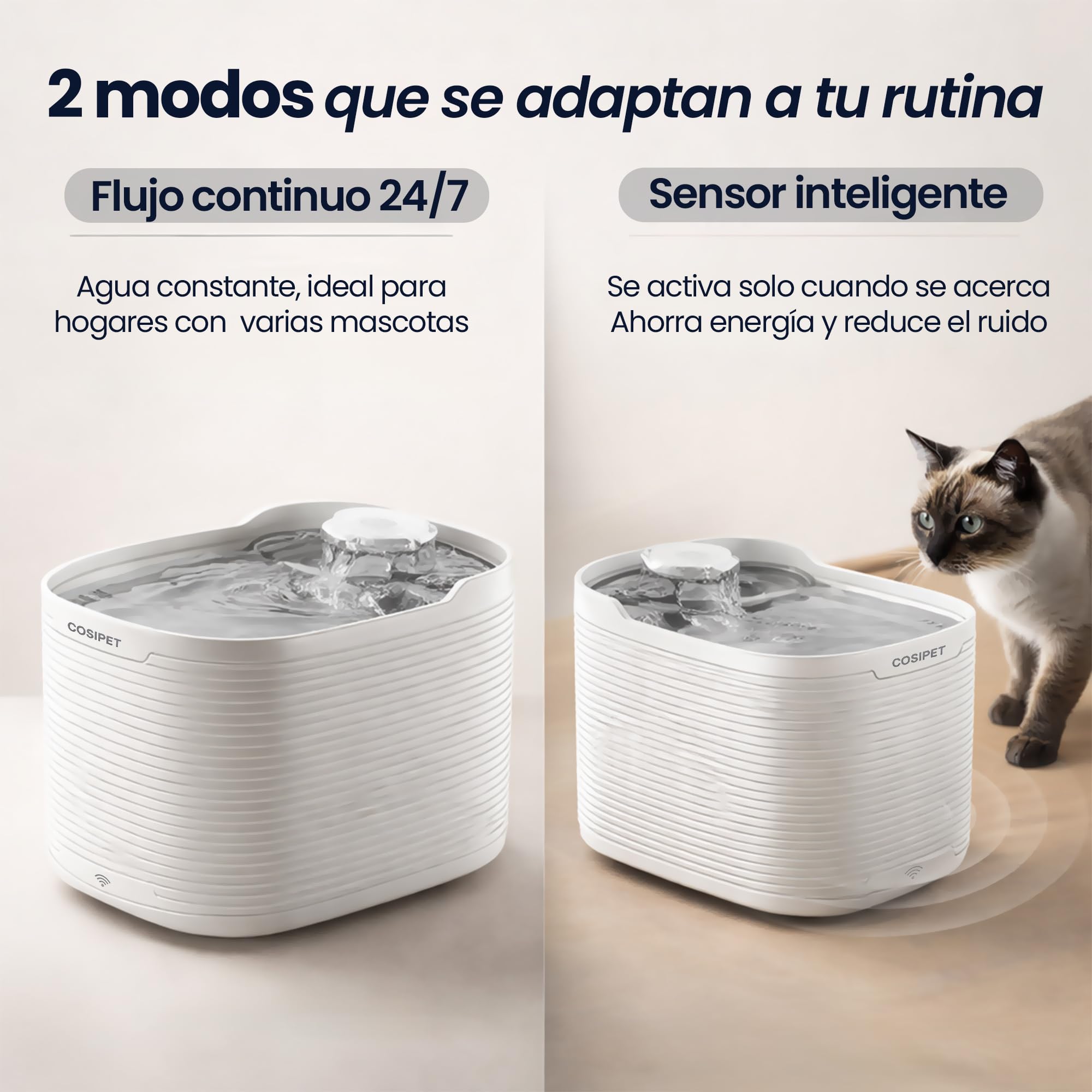 Fuente de agua inalambrica gatos y perros 2,5L control APP WiFi, bebedero automático con sensor, bandeja inox, autonomia mas de 30 dias, UV carbon activado, resina, alfombrilla antiderrame + 3 filtros