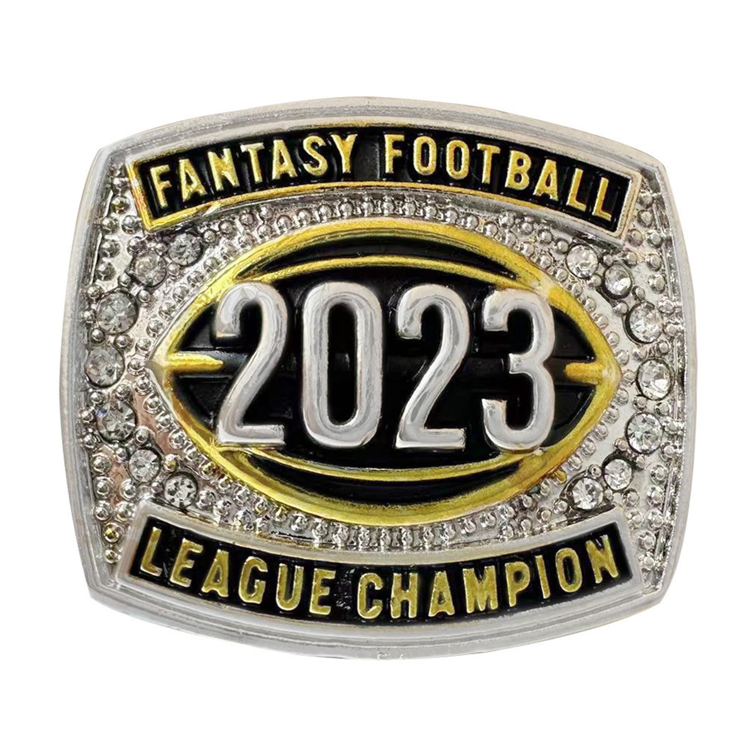 Kuseli 2023-2024 Fantasy Football Championship Trophy FFL League Championship Ring for Fan's Souvenir Gift (8,with Box)