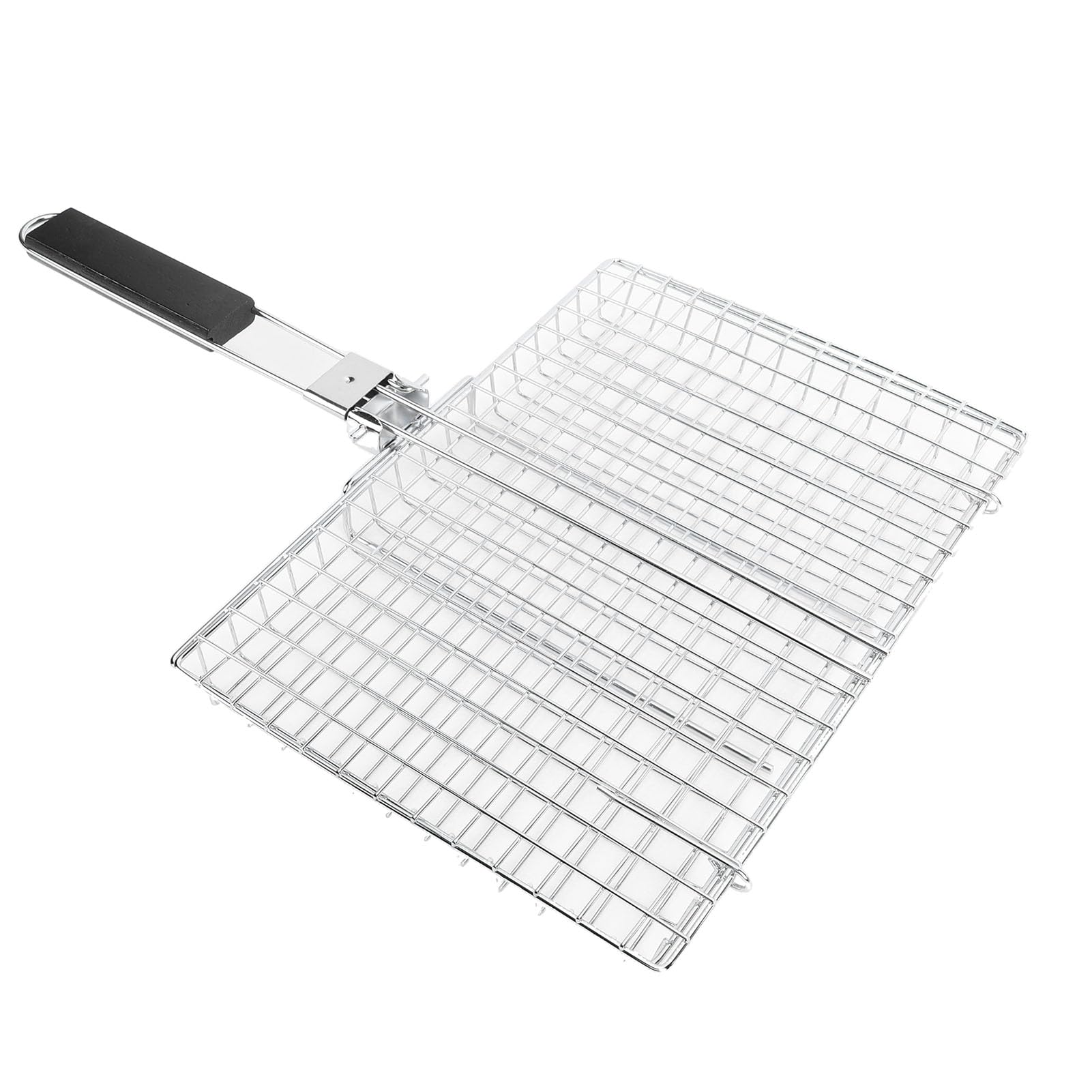 Wakects Cestello per Griglia, Griglia da Antiruggine in Acciaio Al Carbonio, Grande Accessorio per Barbecue da 12,6x8,9 Pollici per Pesce, Verdure e Carne (A)